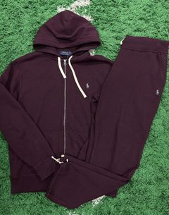 Burgundy sales polo sweatsuit