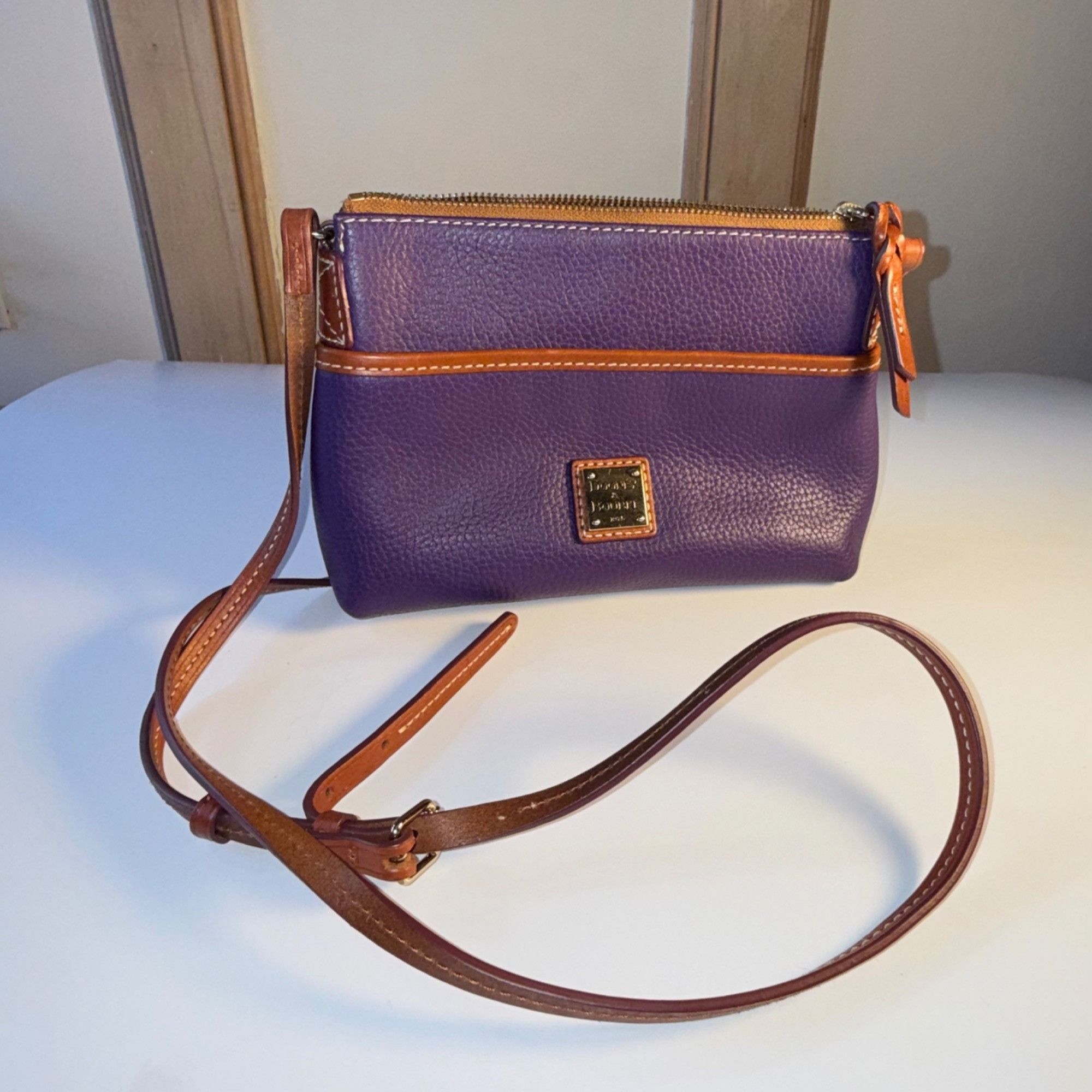 Dooney & Bourke Dooney & Bourke Pebble Grain Leather Crossbody - Deep Violet Size ONE SIZE - 1 Thumbnail
