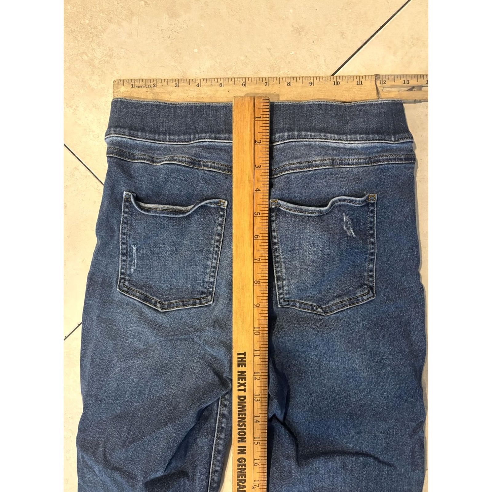 Spanx Spanx Womens Medium Blue Pull On Jeggings Distressed Denim Skinny Pants Size 32" / US 10 / IT 46 - 5 Thumbnail