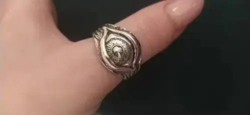 Ring Of Fire Punk Unisex Eye Carved Handmad Ring Size ONE SIZE - 4 Thumbnail