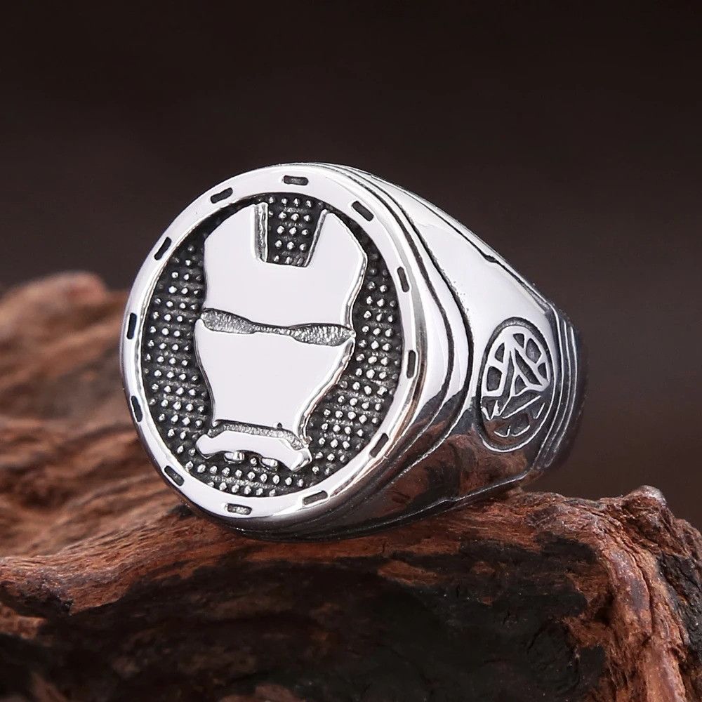 Vintage Stainless Steel Movie Mask Ring Size ONE SIZE - 4 Thumbnail