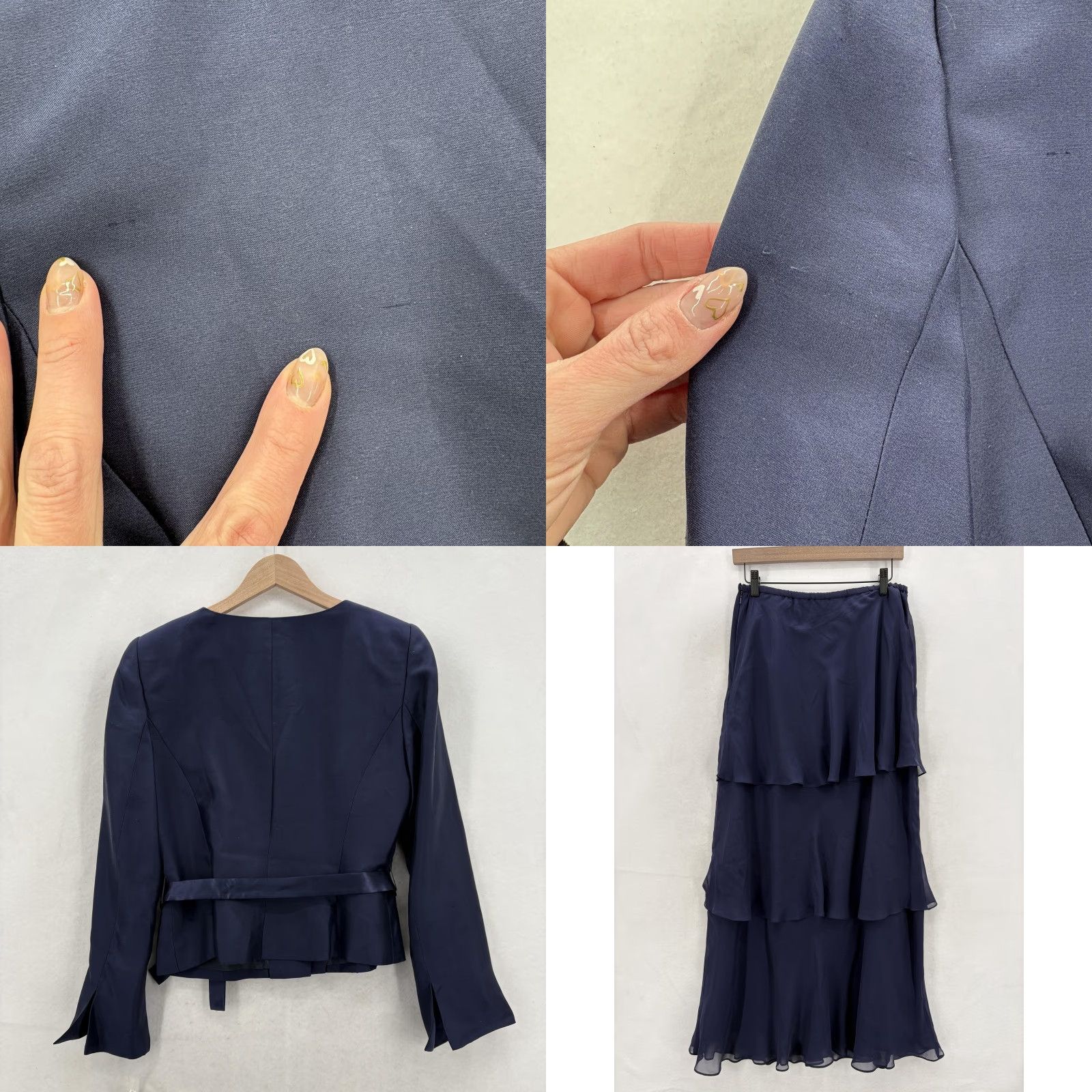 Talbots Talbots Jacket Skirt Set Womens 6 Blue Pure Silk Chiffon Formal Wedding Size 28" / US 6 / IT 42 - 9 Thumbnail