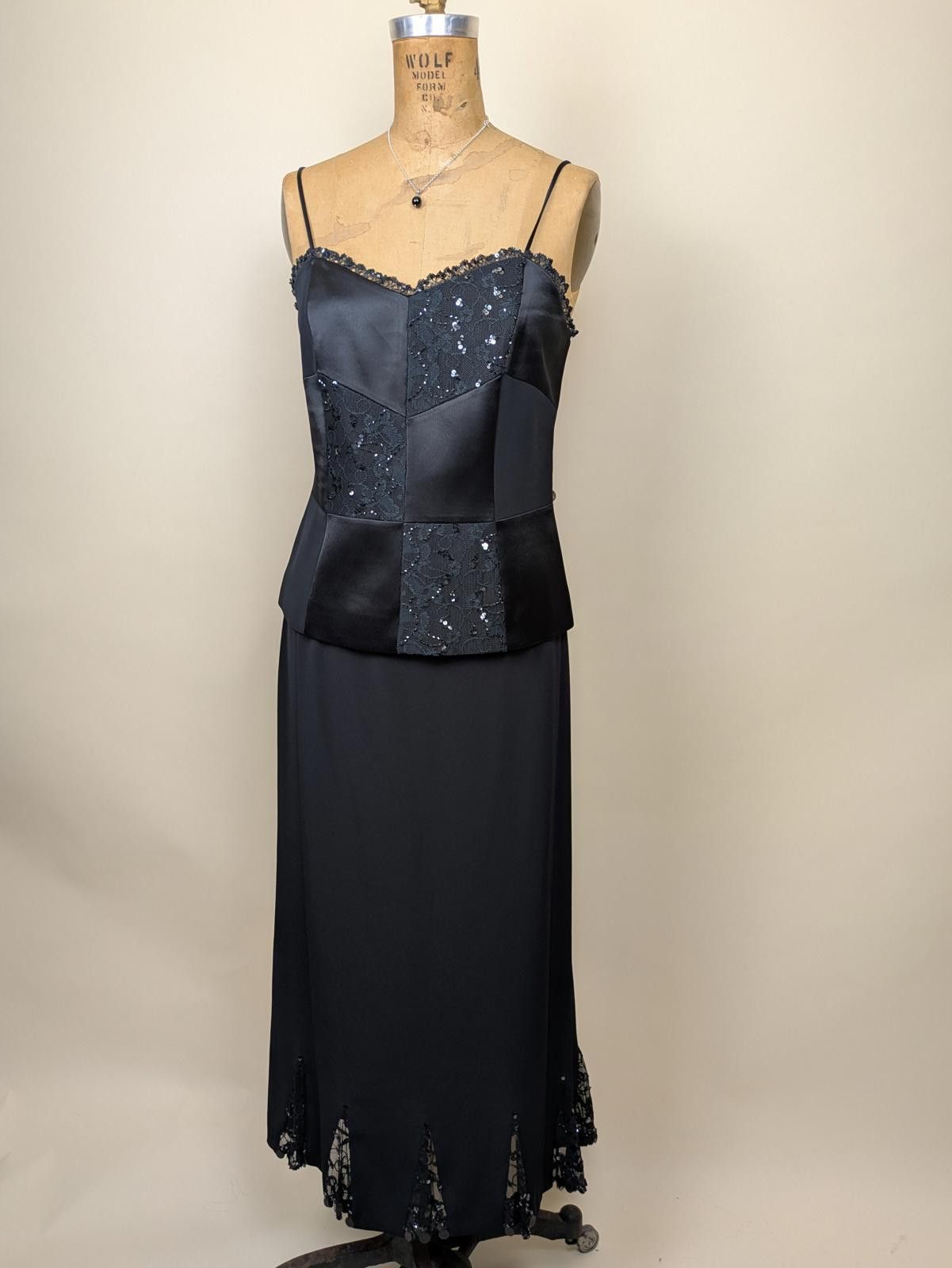 Other Y2k patchwork satin and lace cami skirt set Size ONE SIZE - 1 Thumbnail