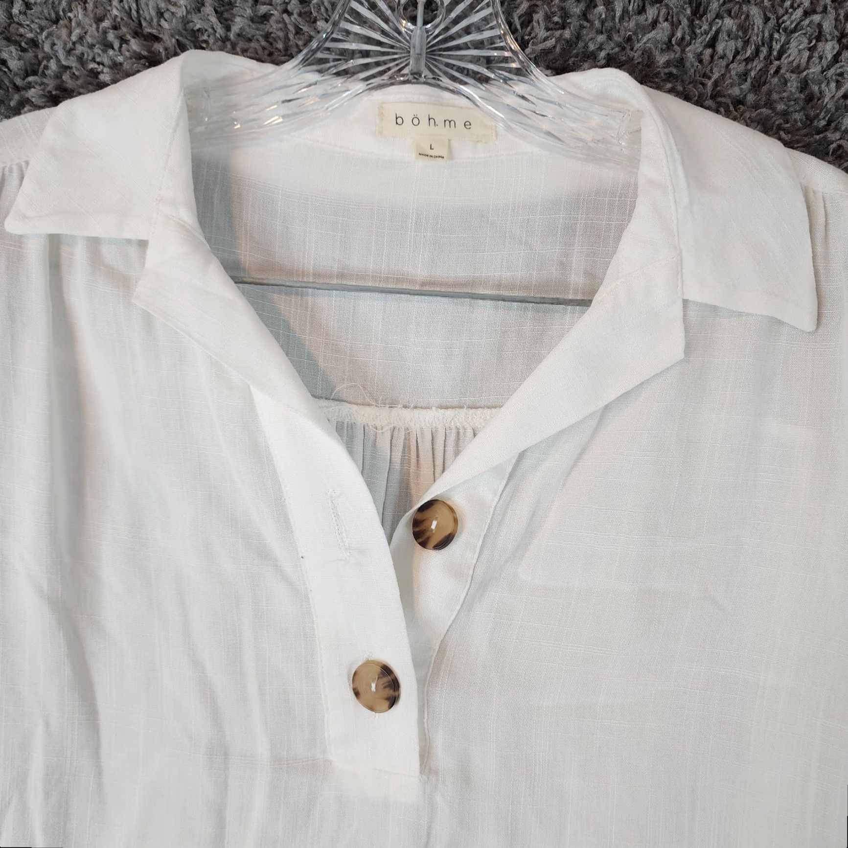 Vintage VINTAGE Böhme Women's Polo Shirt Short Sleeve Size L White Size 36" / US 14 / IT 50 - 4 Thumbnail