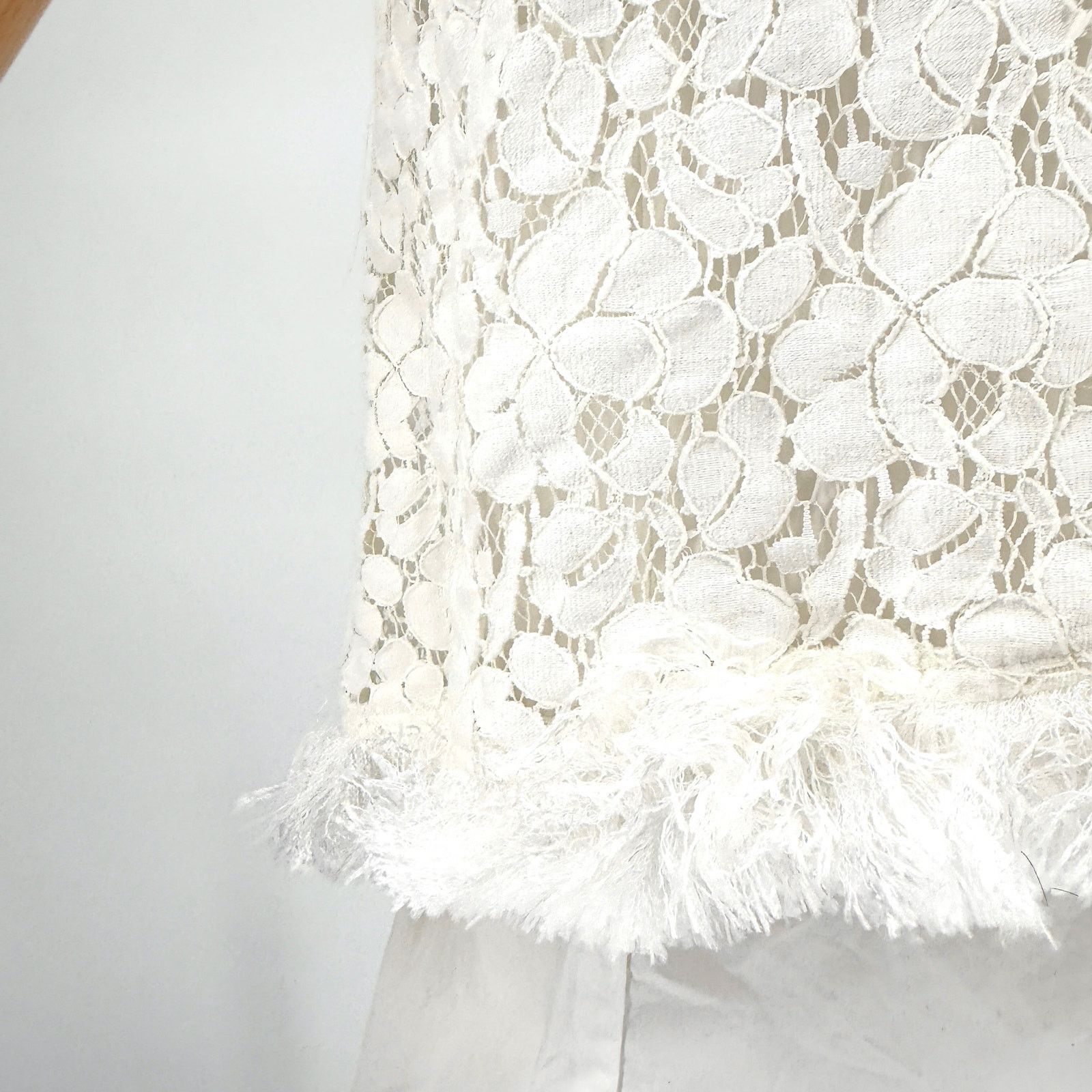 Derek Lam 10 Crosby Derek Lam 10 Crosby White Cotton Lace Fringe Mini Dress Size XS / US 0-2 / IT 36-38 - 3 Thumbnail