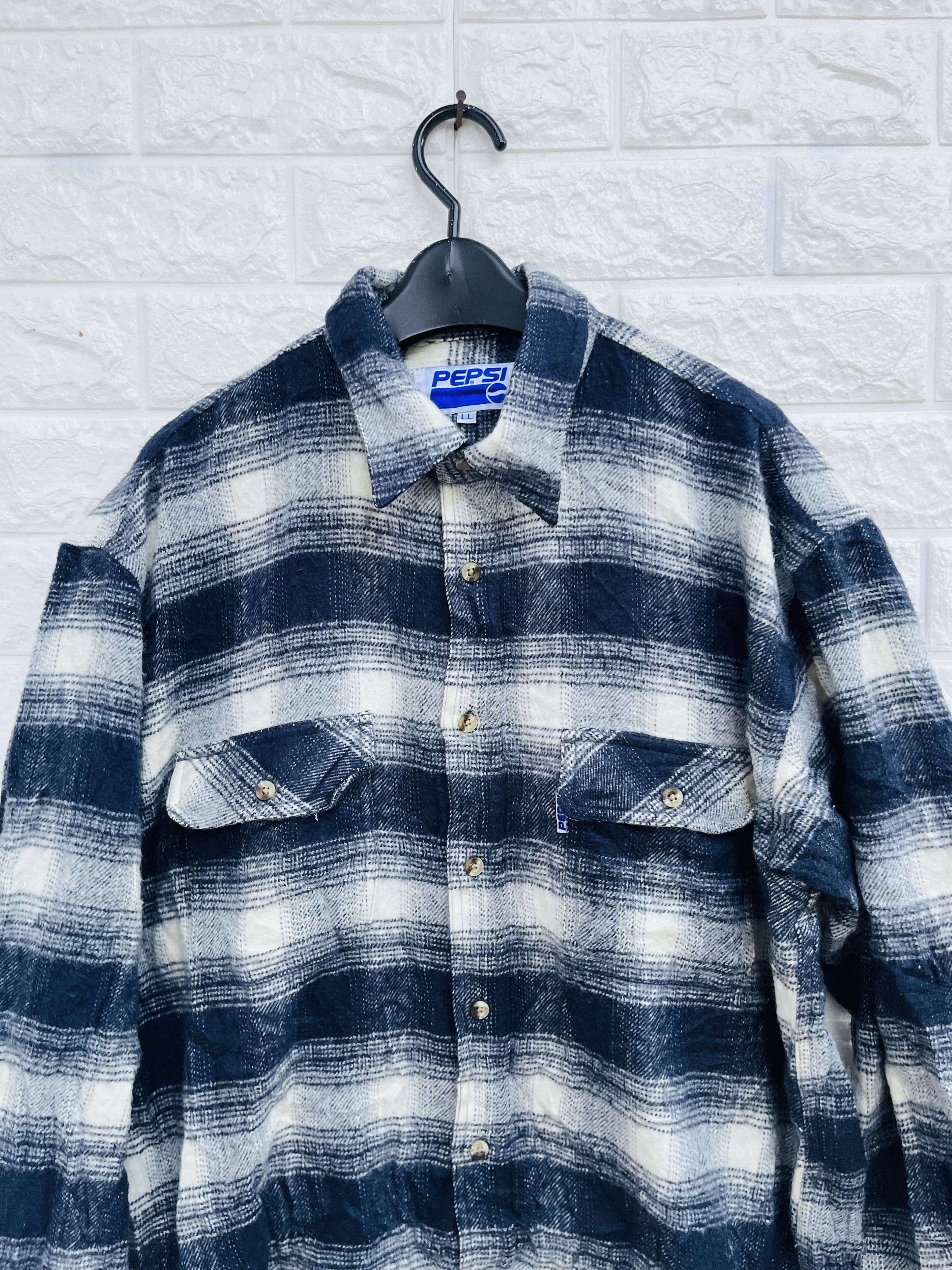 Japanese Brand × Pepsi × Vintage Vintage Pepsi Hip Hop Streetwear Fashion Style Flanel Size US XL / EU 56 / 4 - 3 Thumbnail