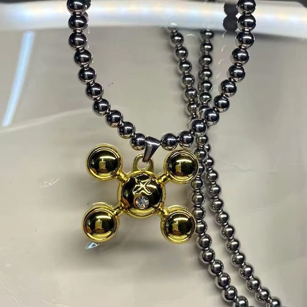 Other Stainless Steel Round Bead Chain Quadangle Pendant Size ONE SIZE - 4 Thumbnail