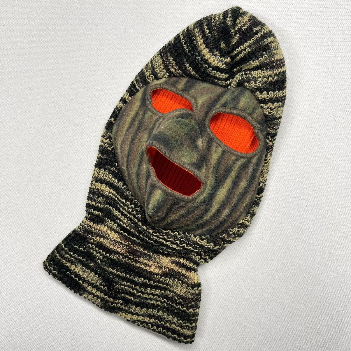 Cabelas × Vintage VTG Cabelas Ski Mask Camouflage Hunting Fleece Knit Orange Size ONE SIZE - 1 Thumbnail