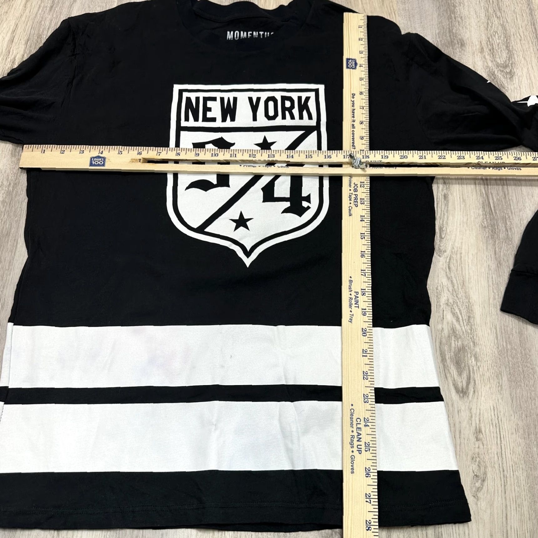 Spell Momentus Black White Long Sleeve Shirt Pullover Men's L Spelled Out Stars NY Minimalist 90s? Size US L / EU 52-54 / 3 - 2 Thumbnail