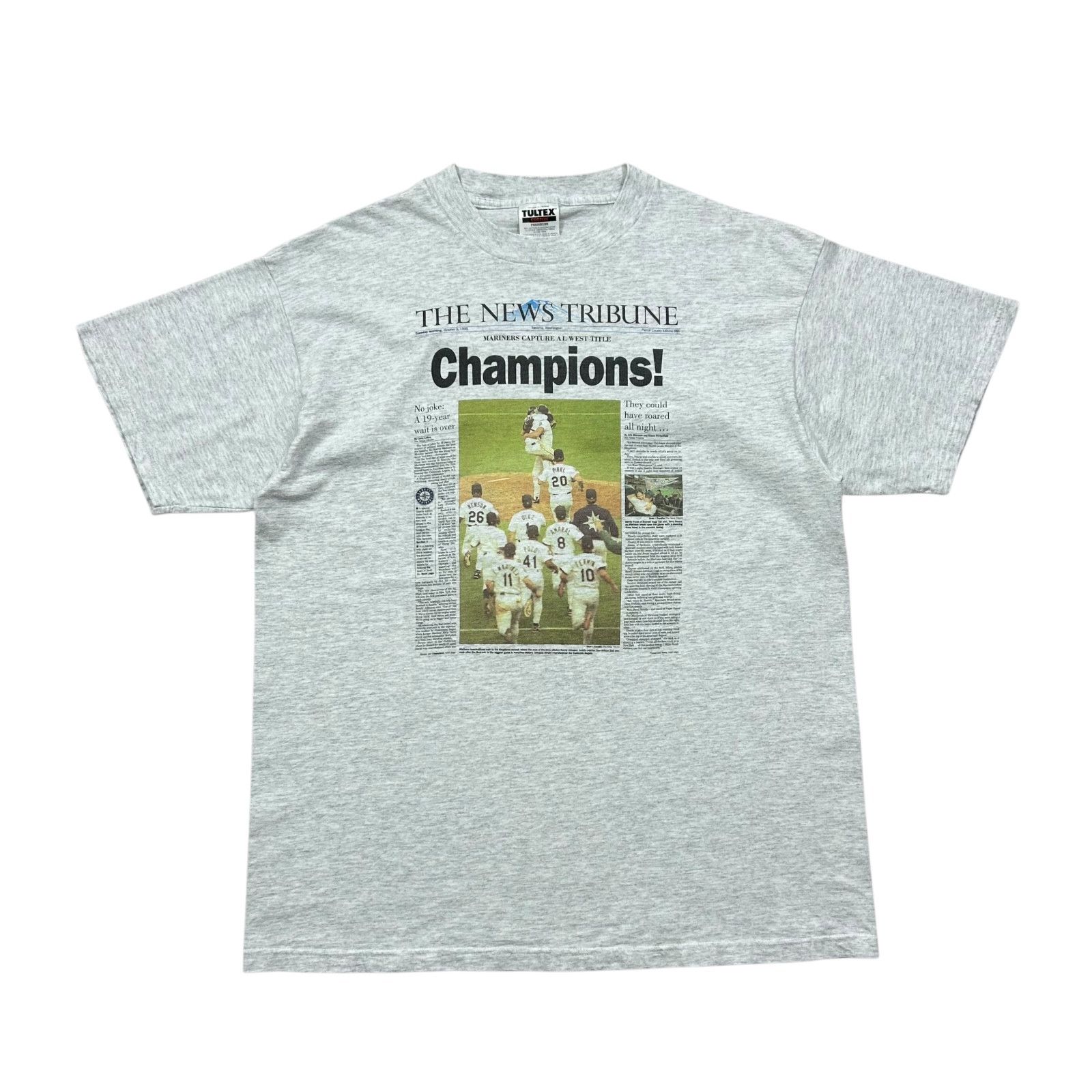 MLB VTG 90s MLB SEATTLE MARINERS 1995 NEWSPAPER CHAMPIONS Size US XL / EU 56 / 4 - 1 Thumbnail