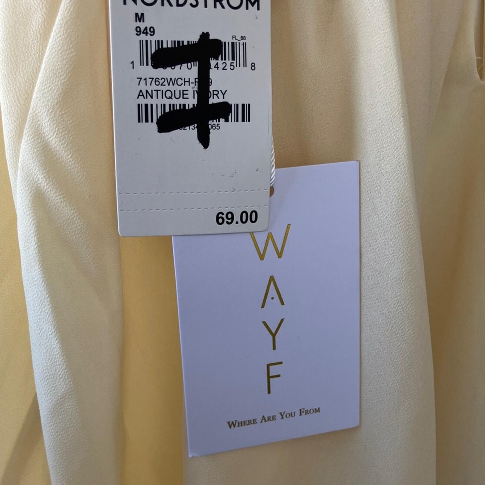 Lil Wayne NWT Wayf Cream Women's Chemise with Lace Trim Size ONE SIZE - 6 Thumbnail