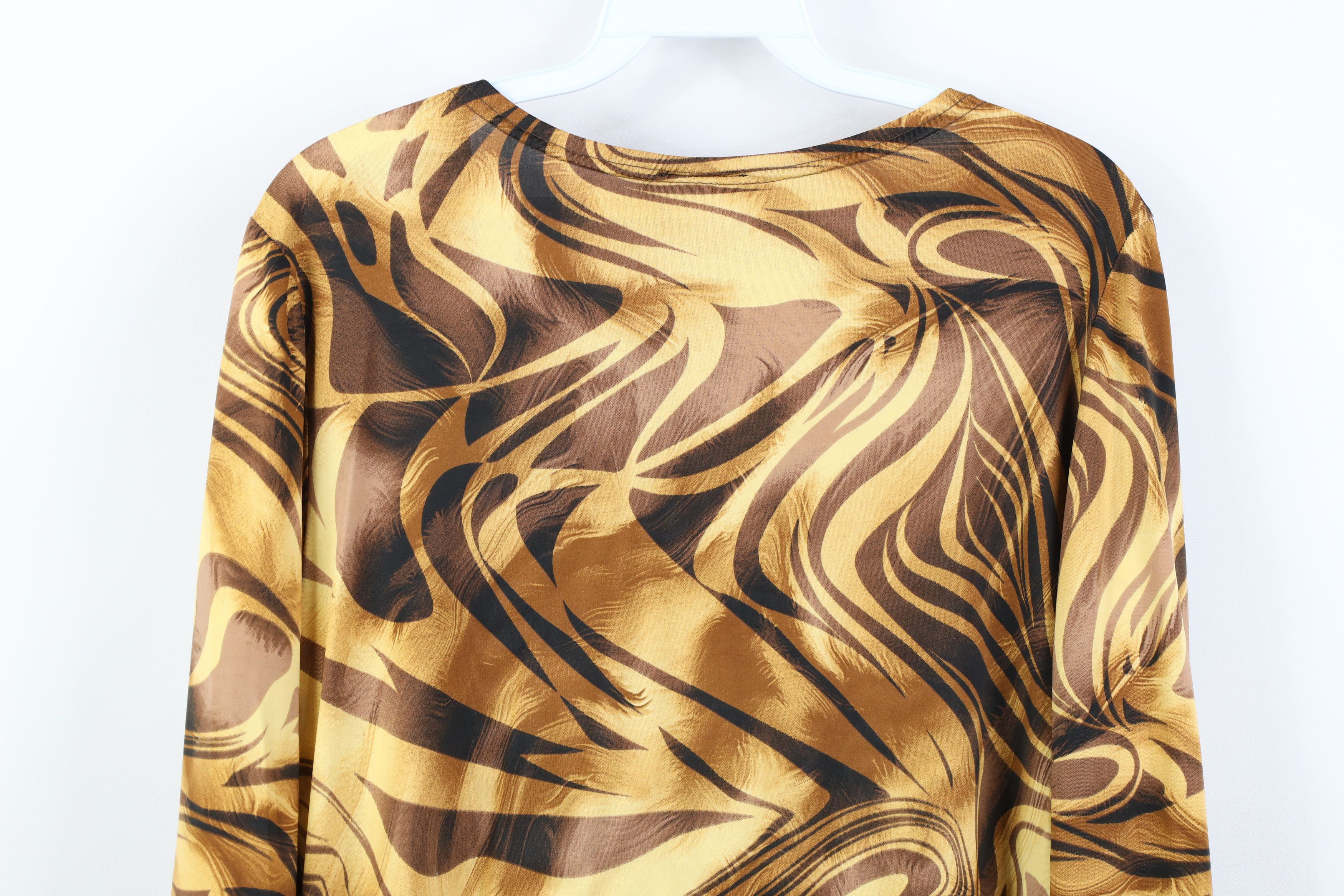 Vintage Vintage 90s Y2K Babydoll Abstract Knit Blouse Shirt Top USA Size XXL / US 16-18 / IT 52-54 - 12 Thumbnail