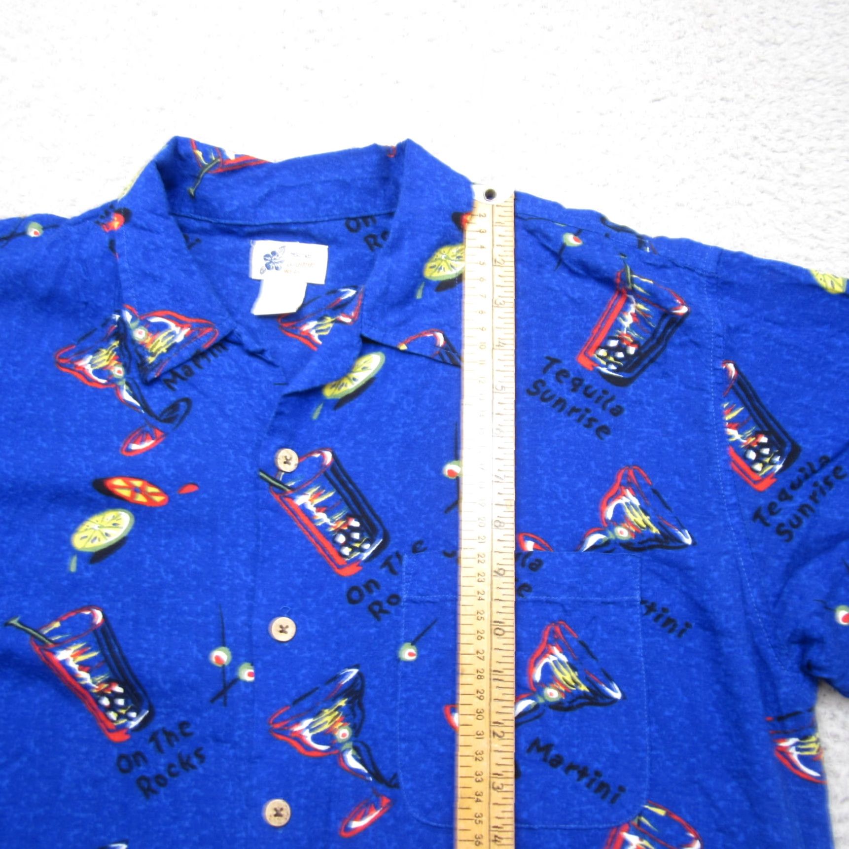 Cherokee Cherokee Shirt Mens Large Blue Button Up Waikiki Hawaiian Cocktails Drinks Party Size US L / EU 52-54 / 3 - 6 Thumbnail