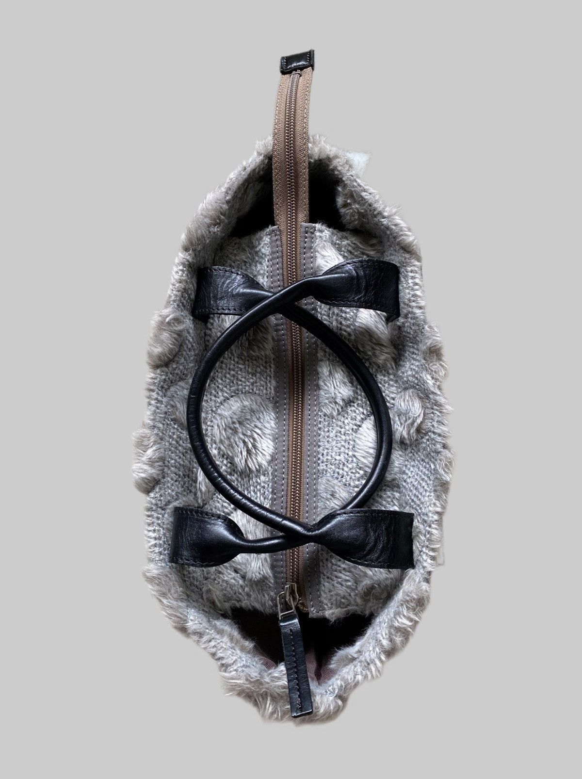 Yohji Yamamoto Yohji Yamamoto “Ysaccs” Fuzzy Textured Faux Fur Dot Bag Size ONE SIZE - 8 Thumbnail