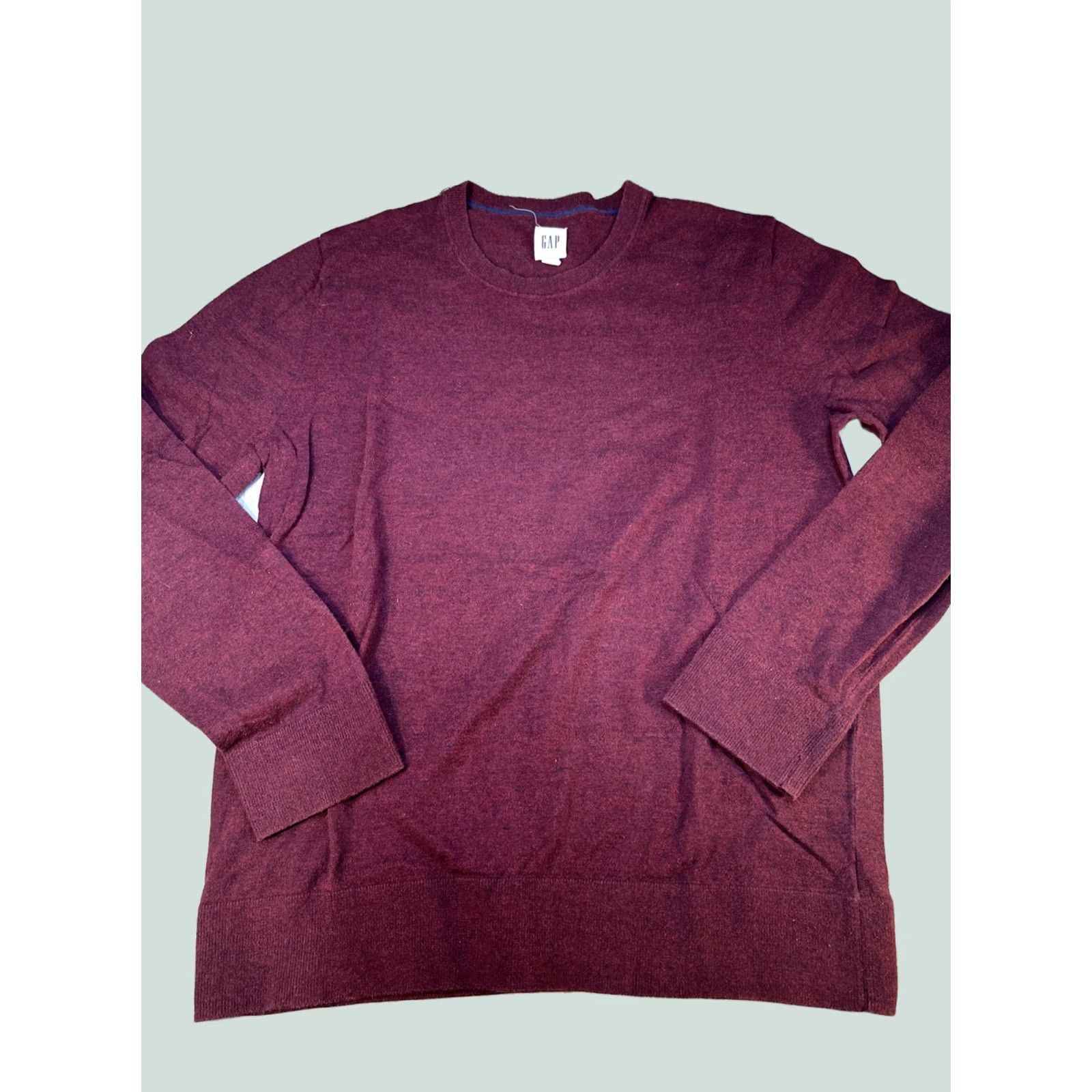Gap Gap Mainstay Crew Sweater Mens Medium Burgundy Marled Cotton Blend Lightweight Size US XXL / EU 58 / 5 - 1 Thumbnail