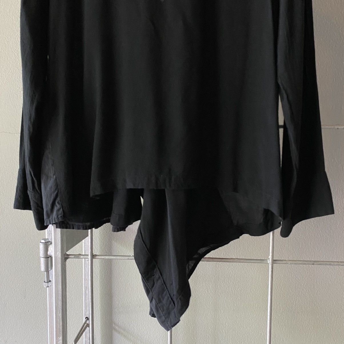 Designer × Japanese Brand SEDMIKRASKY Black Draped Asymmetric Blouse Size L / US 10 / IT 46 - 4 Thumbnail