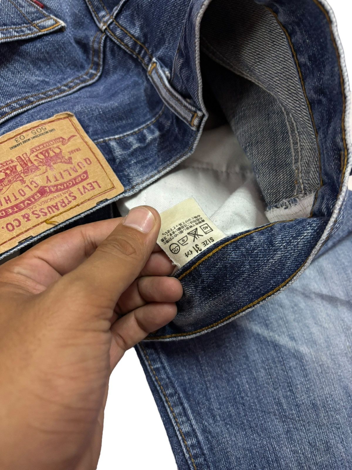 Levi's Vtg 90s Levis Japan 505 Distressed Jeans Size US 30 / EU 46 - 7 Thumbnail