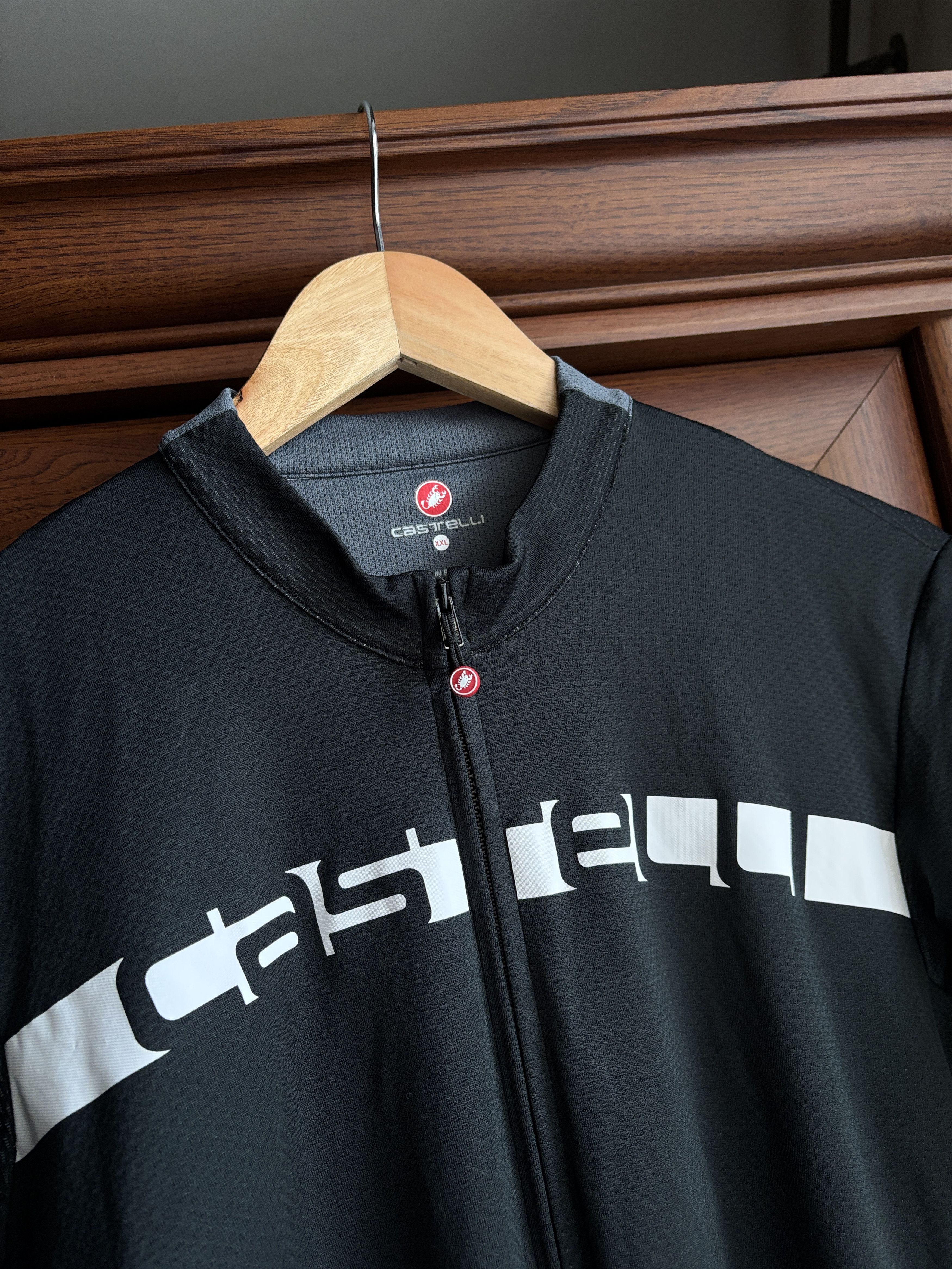 Bicycle Castelli Cycling Jersey Full Zip Short Sleeve Black / Gray Size US XXL / EU 58 / 5 - 7 Thumbnail