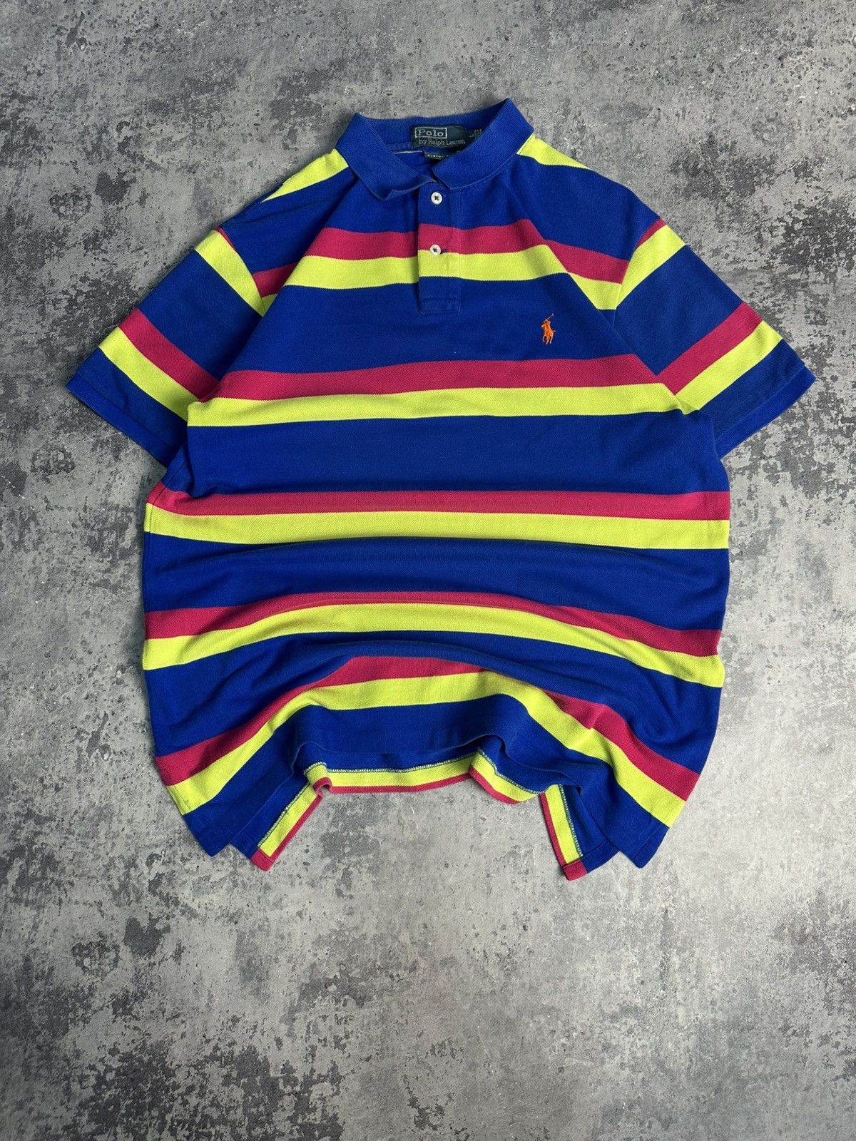 Polo Ralph Lauren 📸Men's Vintage Polo T-Shirt Polo Ralph Lauren Striped Pony📸 Size US L / EU 52-54 / 3 - 1 Thumbnail