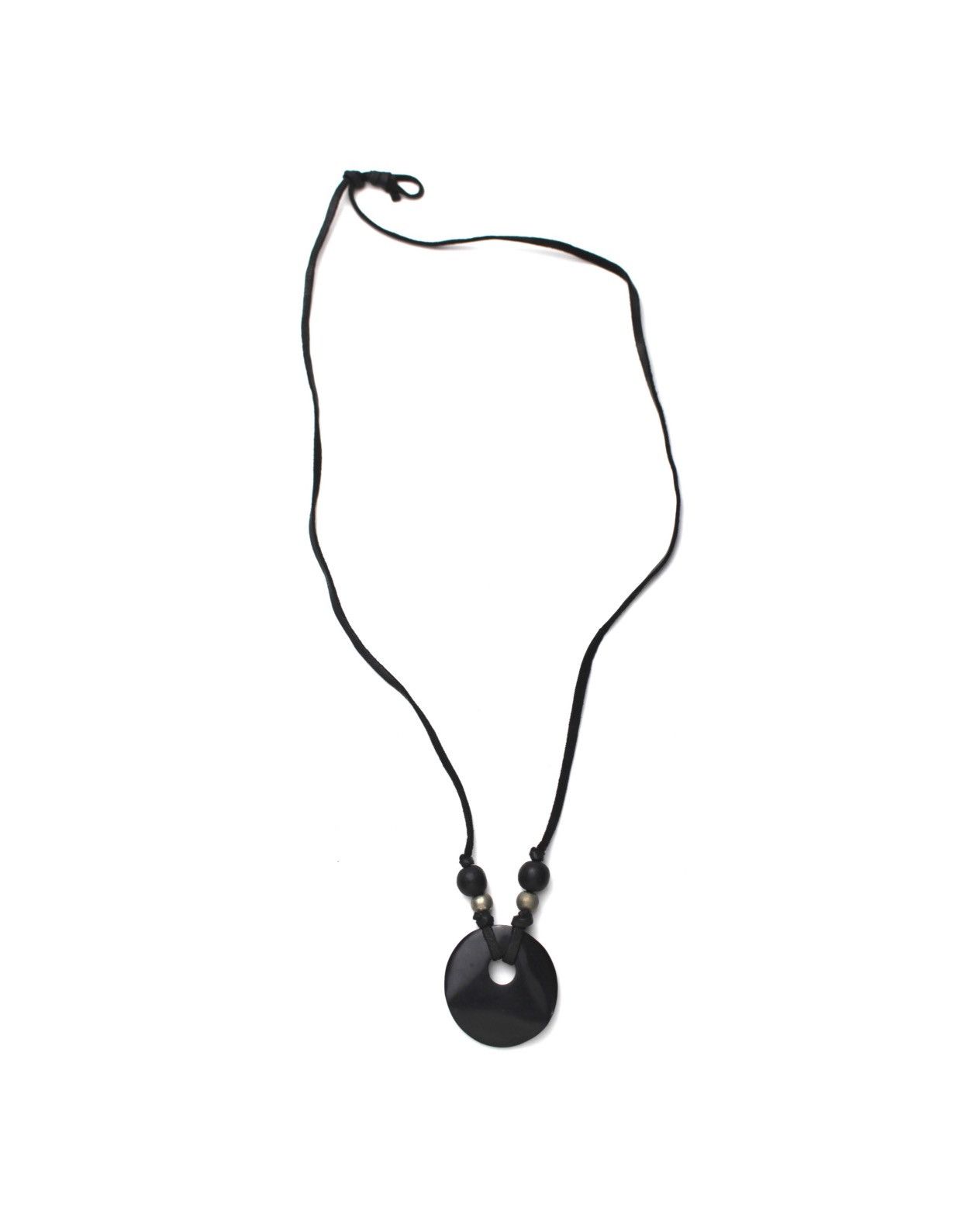 Vintage 2000S JAPANESE MADE BLACK MINIMALIST CIRCLE PENDANT NECKLACE Size ONE SIZE - 2 Thumbnail