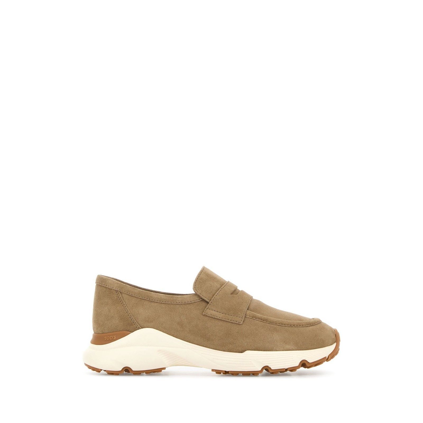 Tod\'s Gray Suede Loafers with Red Interior Trim TOD main image 2