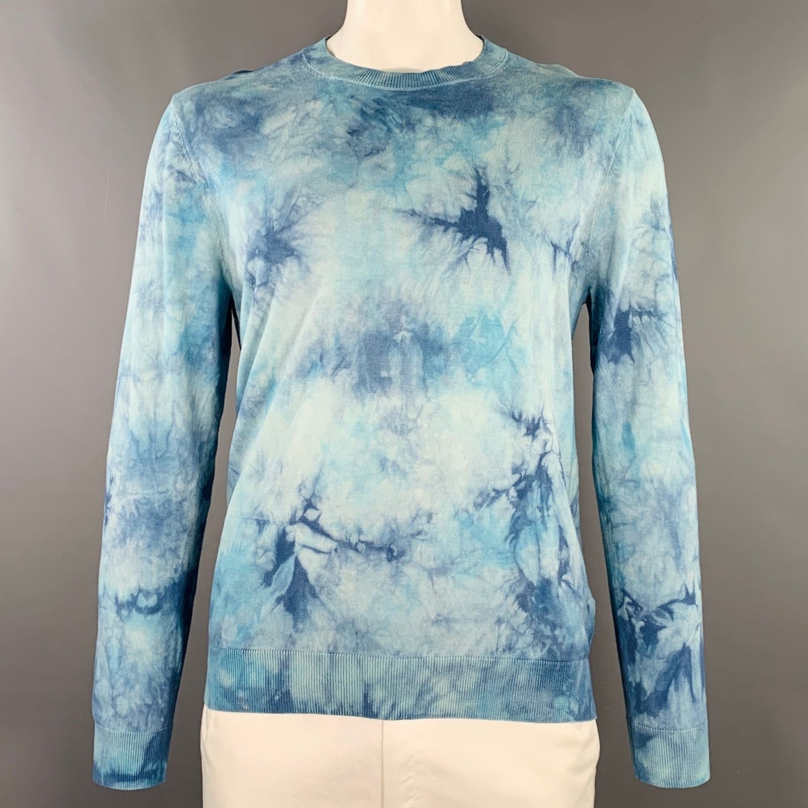 Paul Smith Size L Blue Tie Dye Cotton Crew Neck Pullover Size US L / EU 52-54 / 3 - 1 Thumbnail