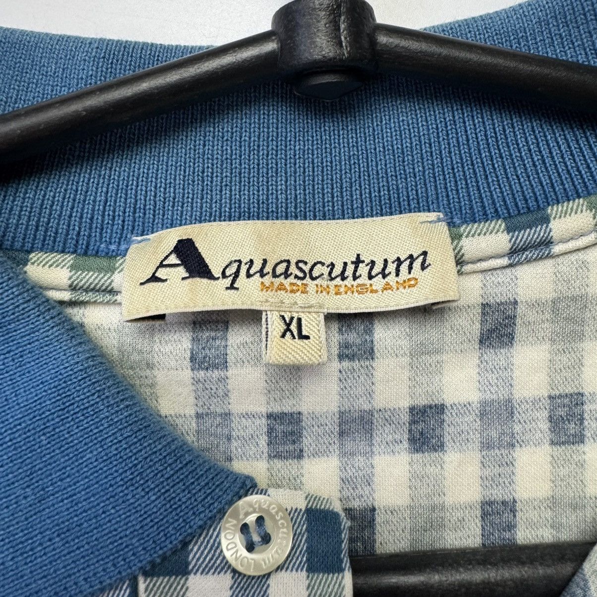 Aquascutum Aquascutum London Check Polo Shirt Size XL Size US XL / EU 56 / 4 - 8 Thumbnail