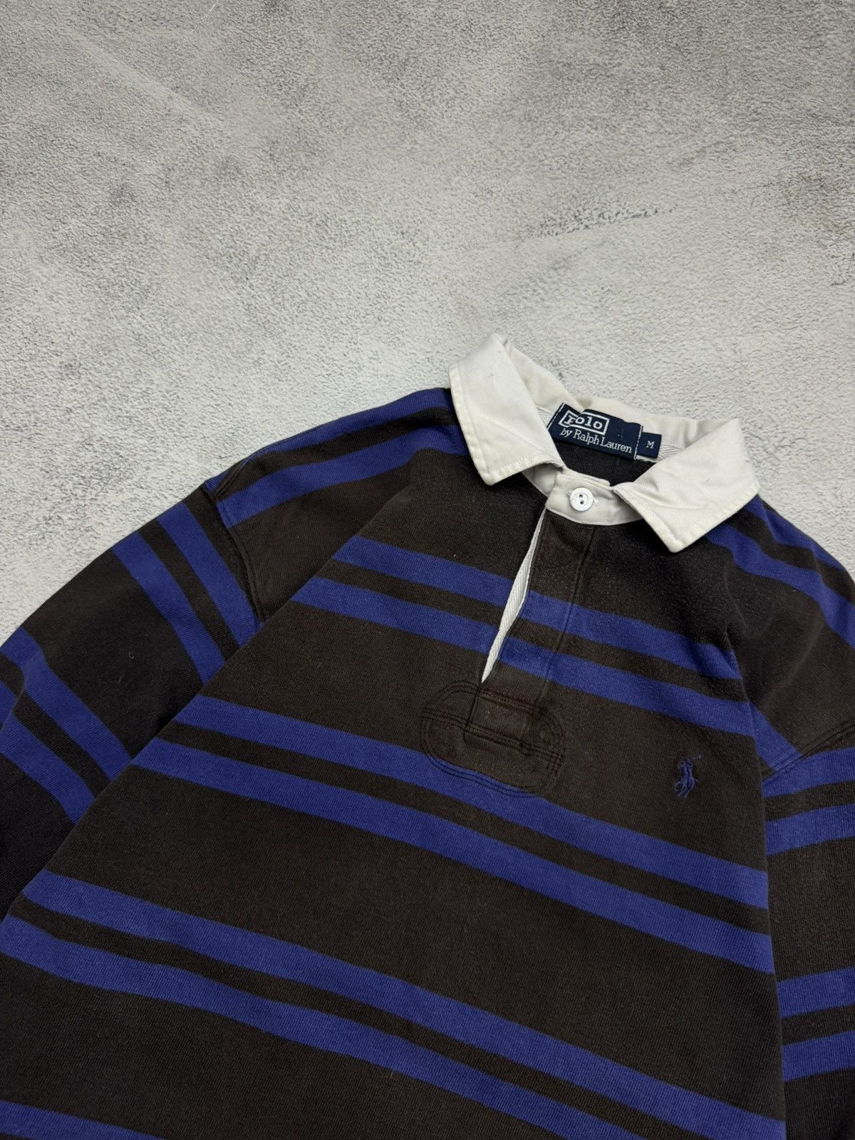 Polo Ralph Lauren Vintage Polo Ralph Lauren Black Purple Striped Long Sleeve Size US M / EU 48-50 / 2 - 6 Thumbnail