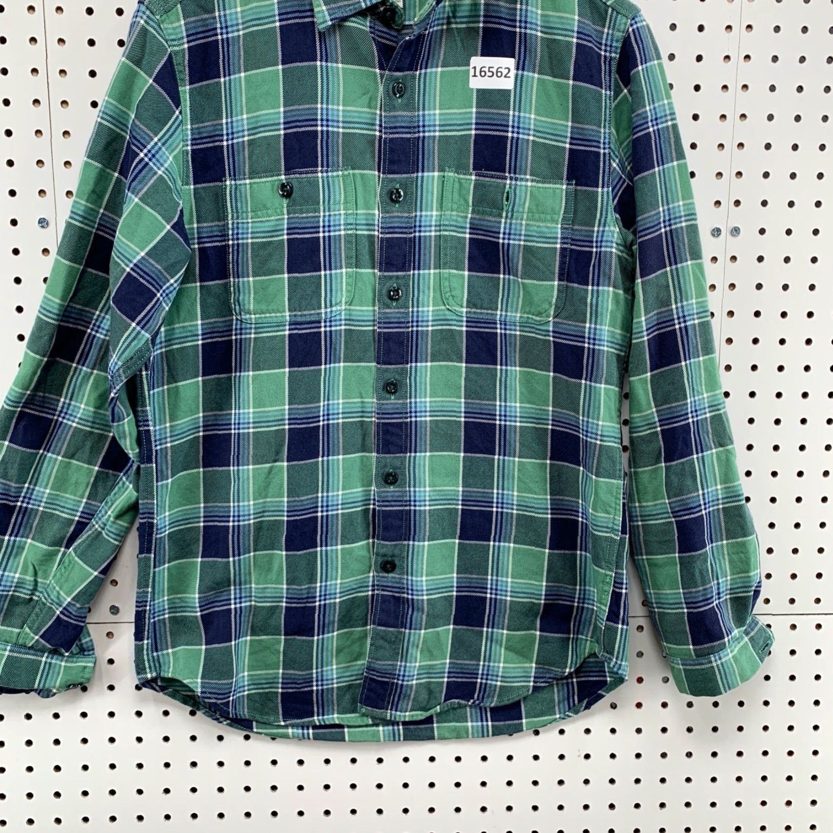 J.Crew J.CREW Button-Up Shirt Plaid Long Sleeve Mens Small Green Flannel Shirt - Regular Fit, Collar A-line, Vintage Inspired? Size US S / EU 44-46 / 1 - 7 Thumbnail