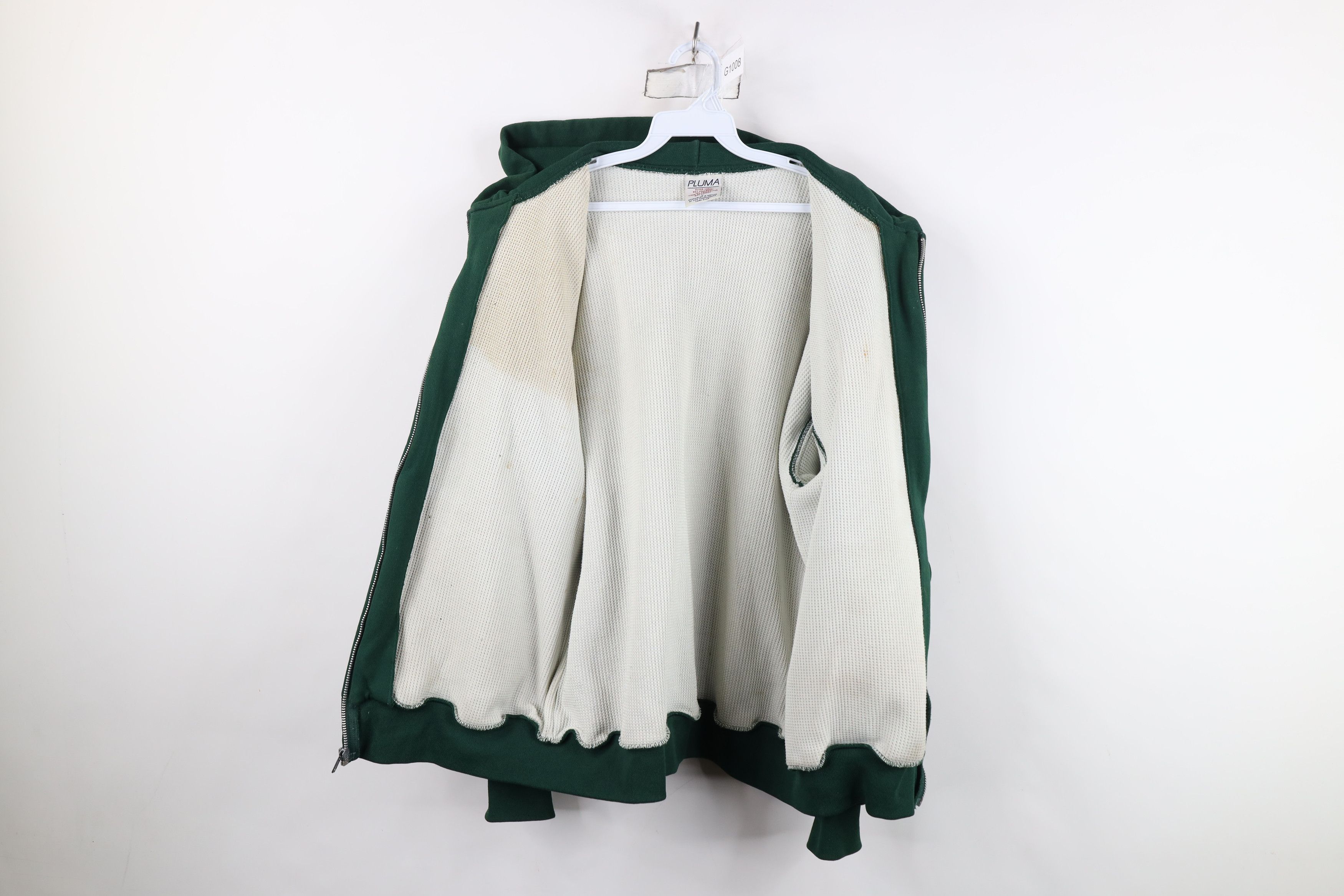 Vintage Vintage 90s Streetwear Thermal Lined Blank Zip Hoodie Size US L / EU 52-54 / 3 - 10 Thumbnail