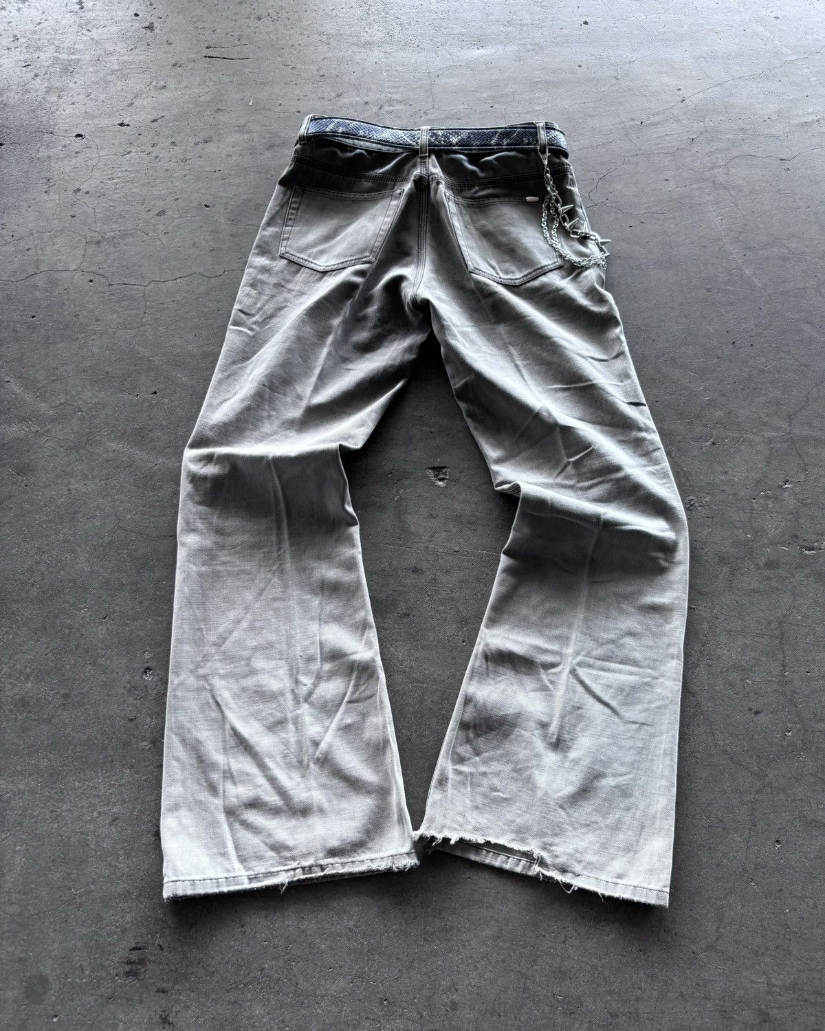 If Six Was Nine × Japanese Brand × Le Grande Bleu (L.G.B.) Emba Ifsixwasnine Lgb Style Grey Flared Denim Pants Size US 29 - 6 Thumbnail