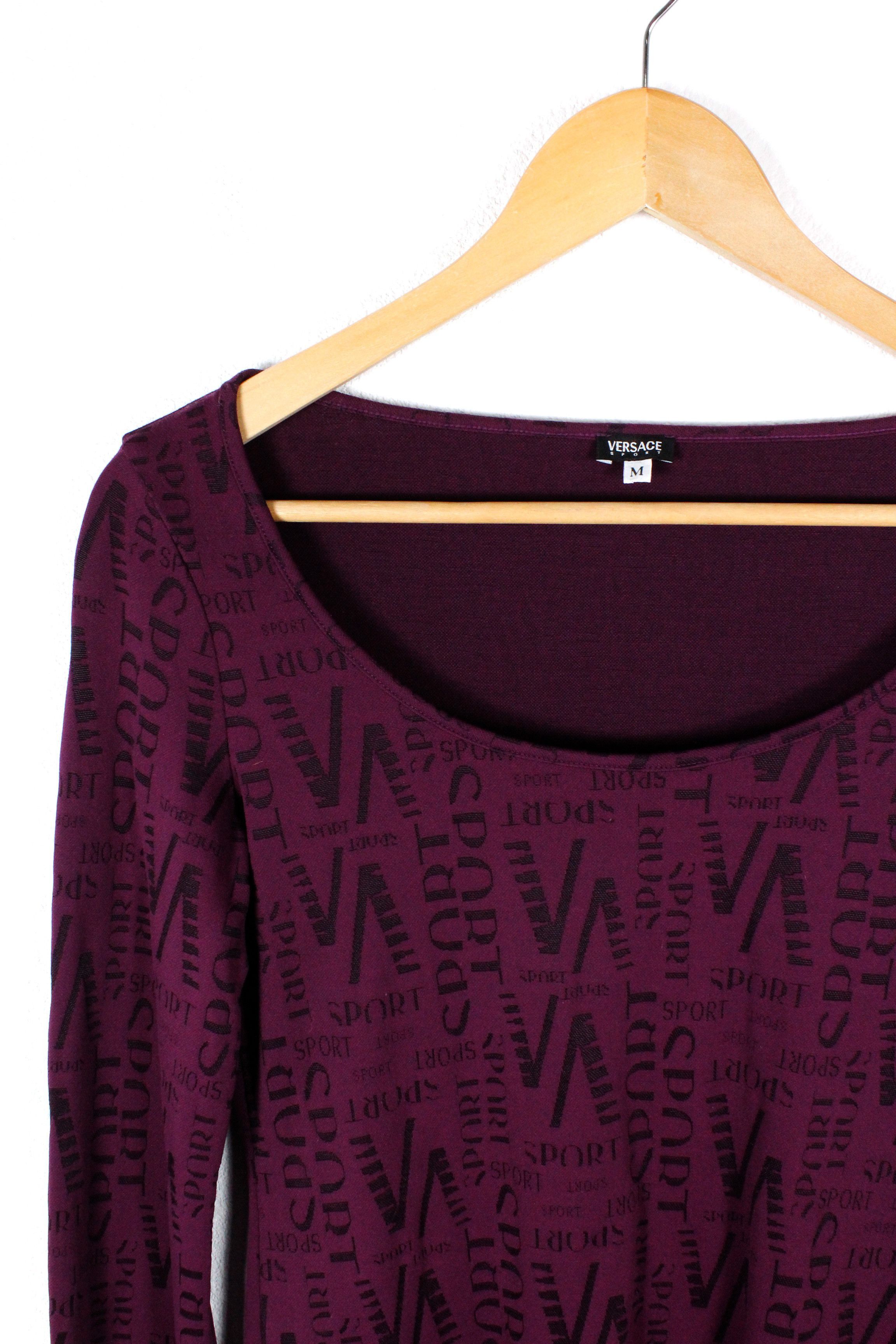 Versace × Versace Jeans Couture Womens Versace SPORT Purple Monogram Logo Nylon Top Jumper Size M / US 6-8 / IT 42-44 - 2 Thumbnail