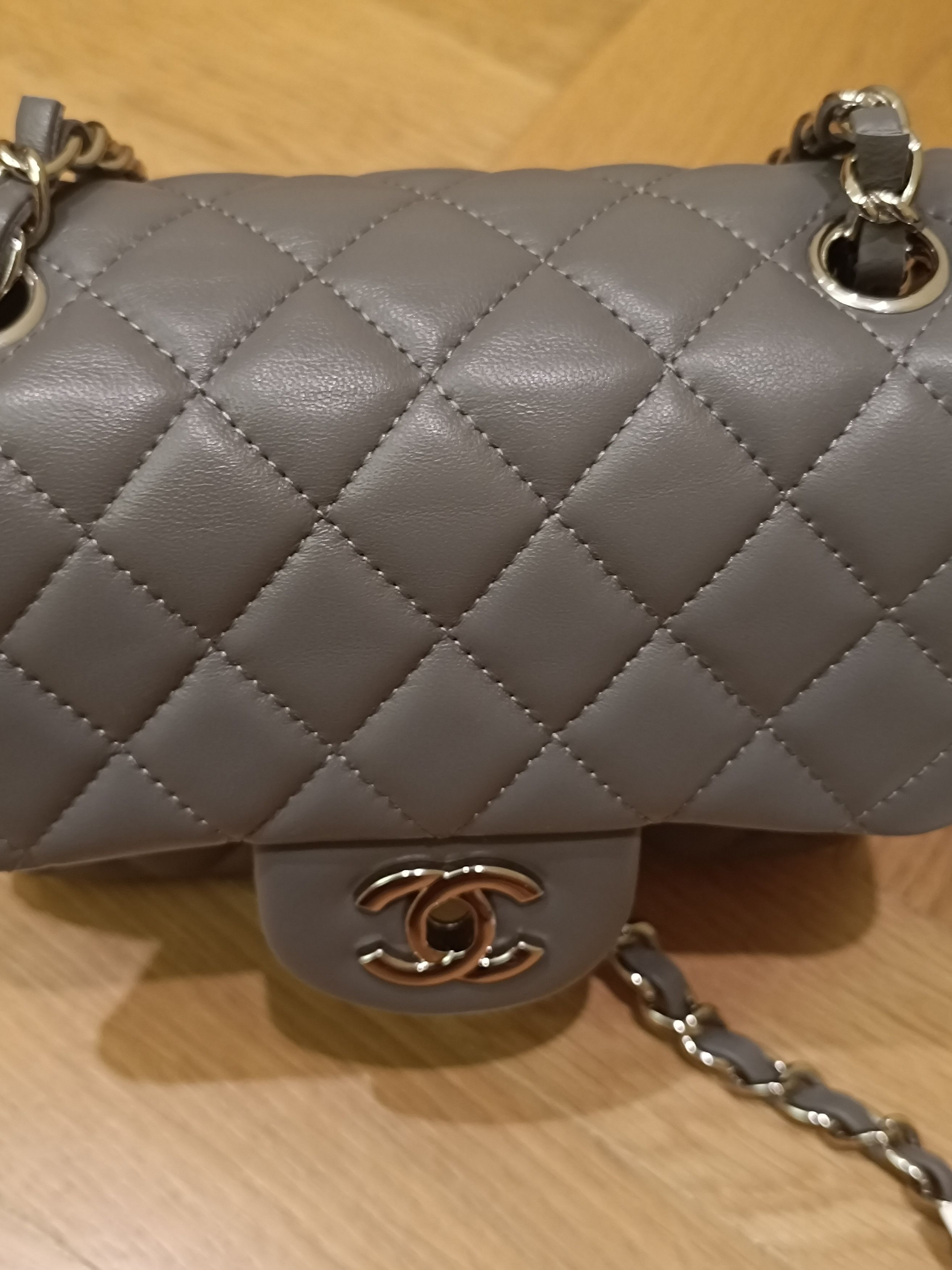 Chanel Chanel mini flap bag Grey Lambskin Size ONE SIZE - 9 Thumbnail