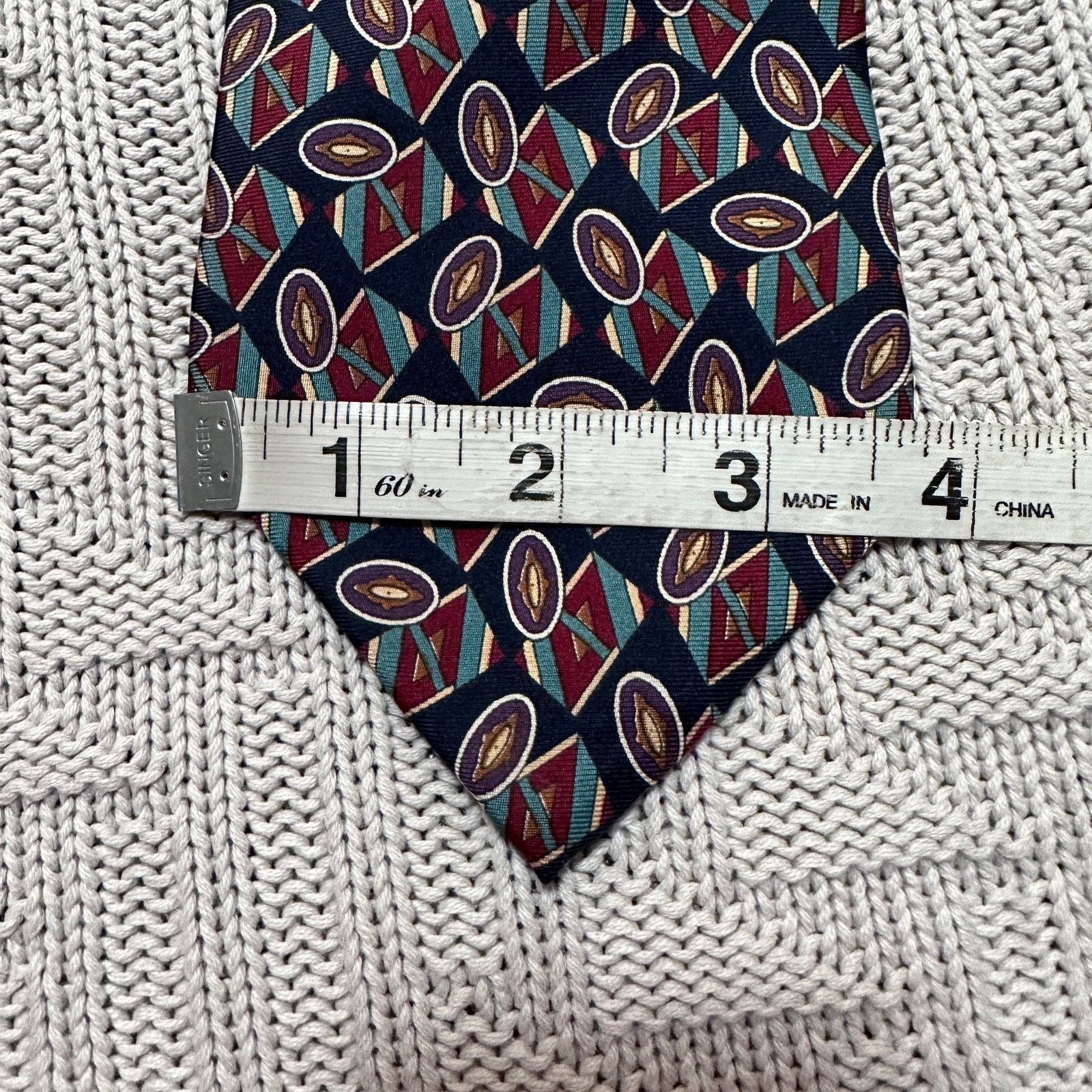 Dior Vintage Christian Dior 80s abstract print Italian silk tie Size ONE SIZE - 5 Thumbnail