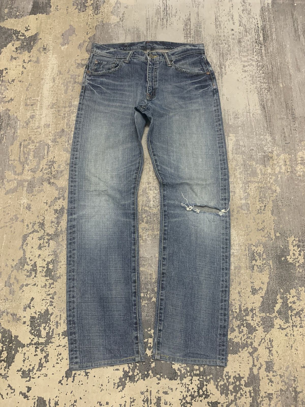 Japanese Brand Vintage Distressed GLHEART Light Wash Baggy J Size US 31 - 1 Thumbnail