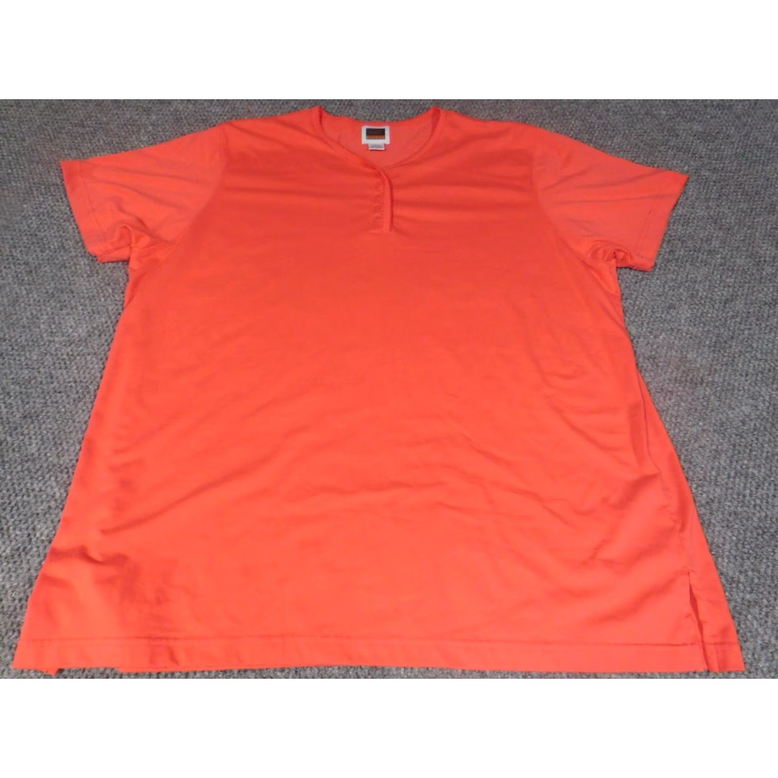 Vintage CST Womens Blouse 3X Pink Henley Button Pullover Short Sleeve Casual Cotton Polyester Down - Plus Size Women Blouse Size XXL / US 16-18 / IT 52-54 - 2 Thumbnail