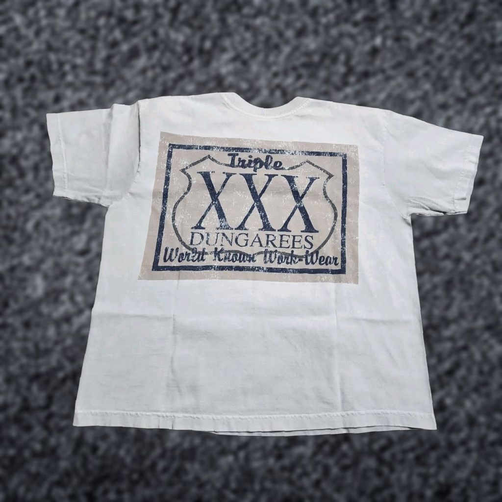 Vintage VINTAGE Triple X Women’s T-Shirt Cropped Short Sleeve Blue Cotton Oversized 90s Distressed Size ONE SIZE - 1 Thumbnail