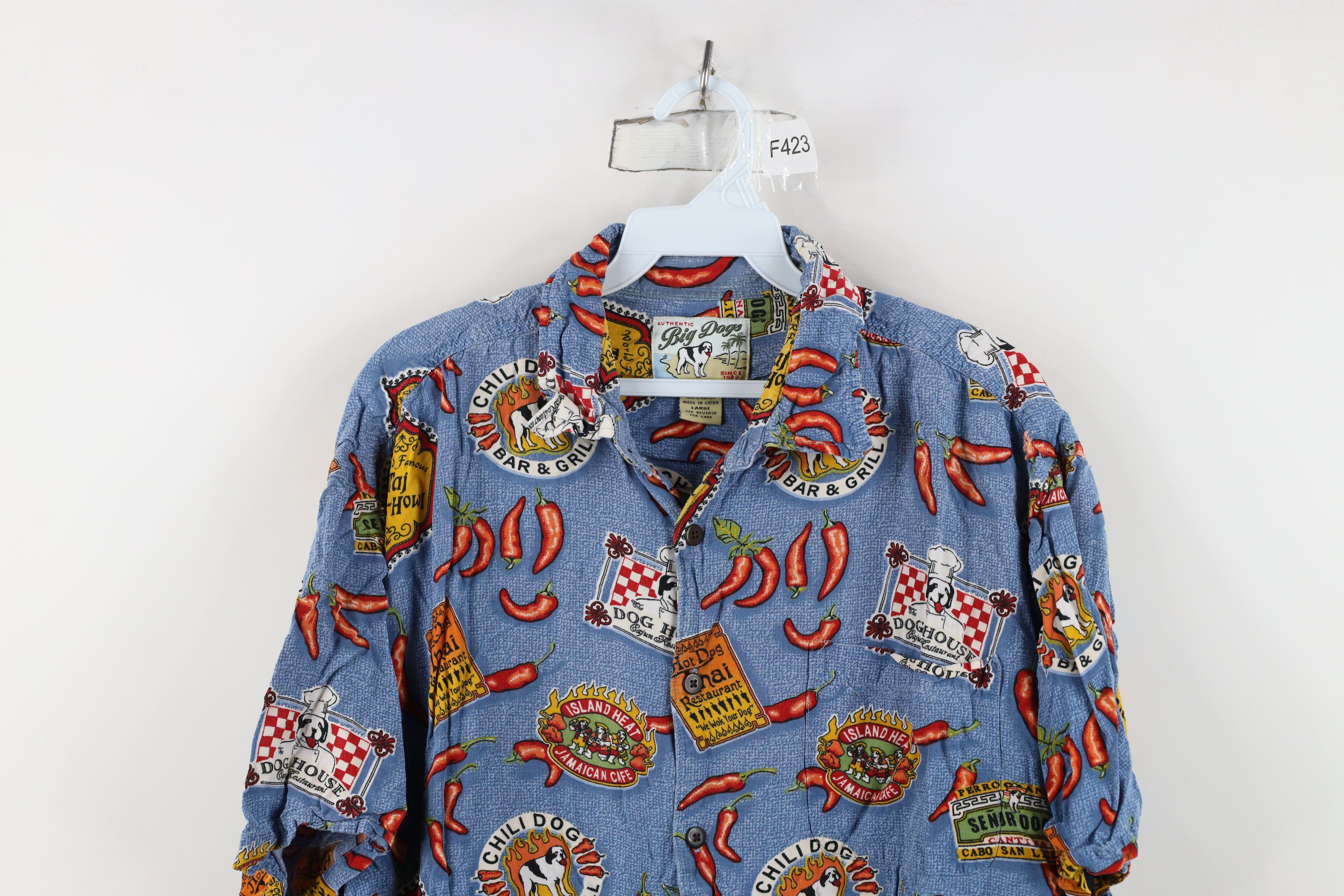 Big Dogs Vintage 90s Y2K Big Dogs Over Print Hawaiian Button Shirt Size US L / EU 52-54 / 3 - 2 Thumbnail