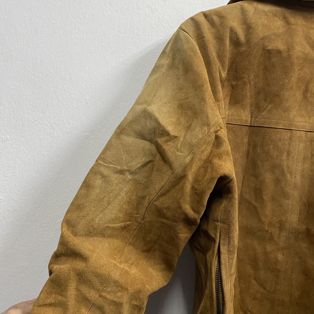 Japanese Brand Vintage Acoustic Japan Pull Over Single Layer Suede Leather Size US L / EU 52-54 / 3 - 9 Thumbnail