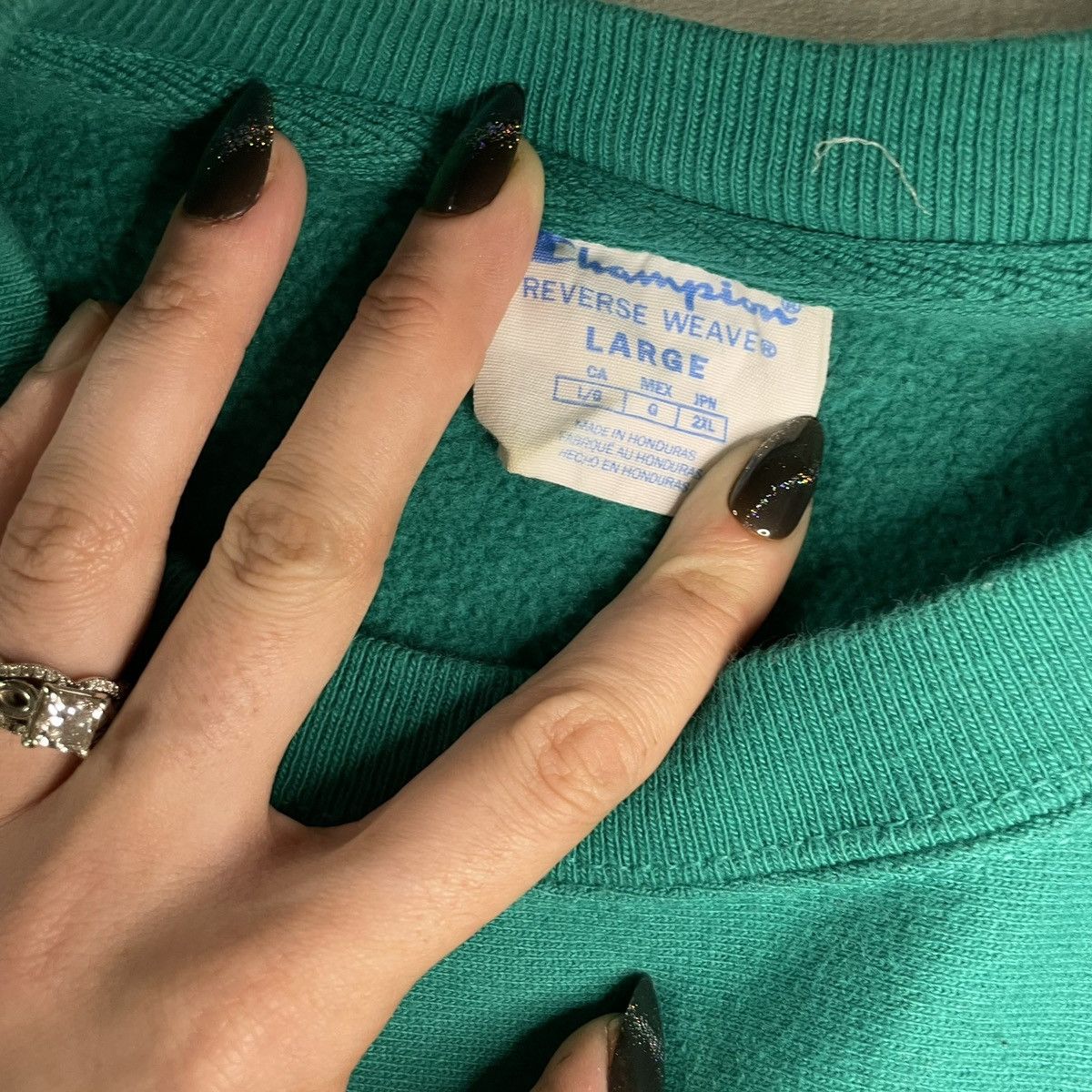Champion Champion Reverse Weave Teal Sweatshirt Size Large for Women Size L / US 10 / IT 46 - 8 Thumbnail