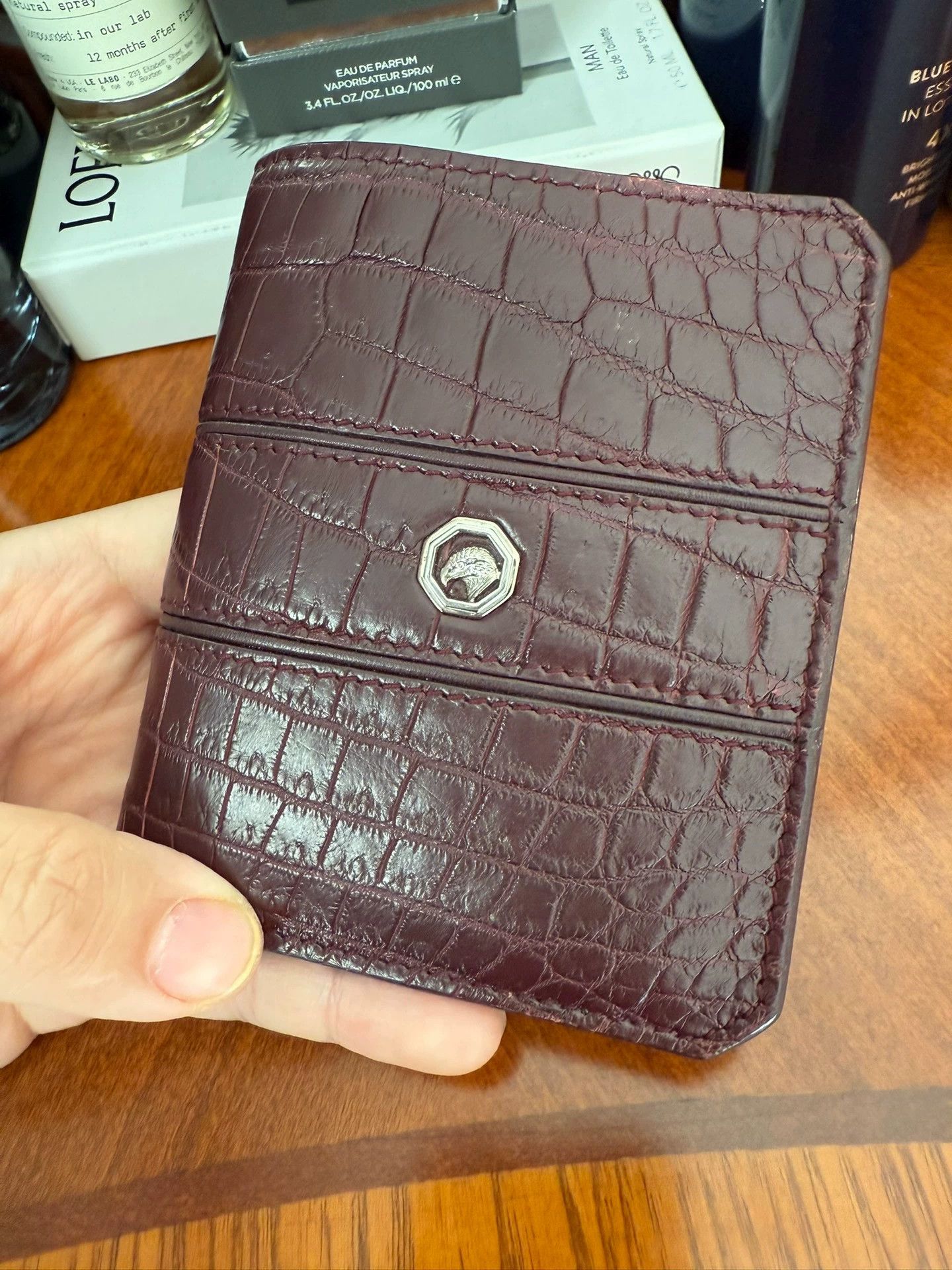 Stefano Ricci Stefano Ricci Burgundy Crocodile Eagle Wallet Blocked Pre Size ONE SIZE - 2 Thumbnail