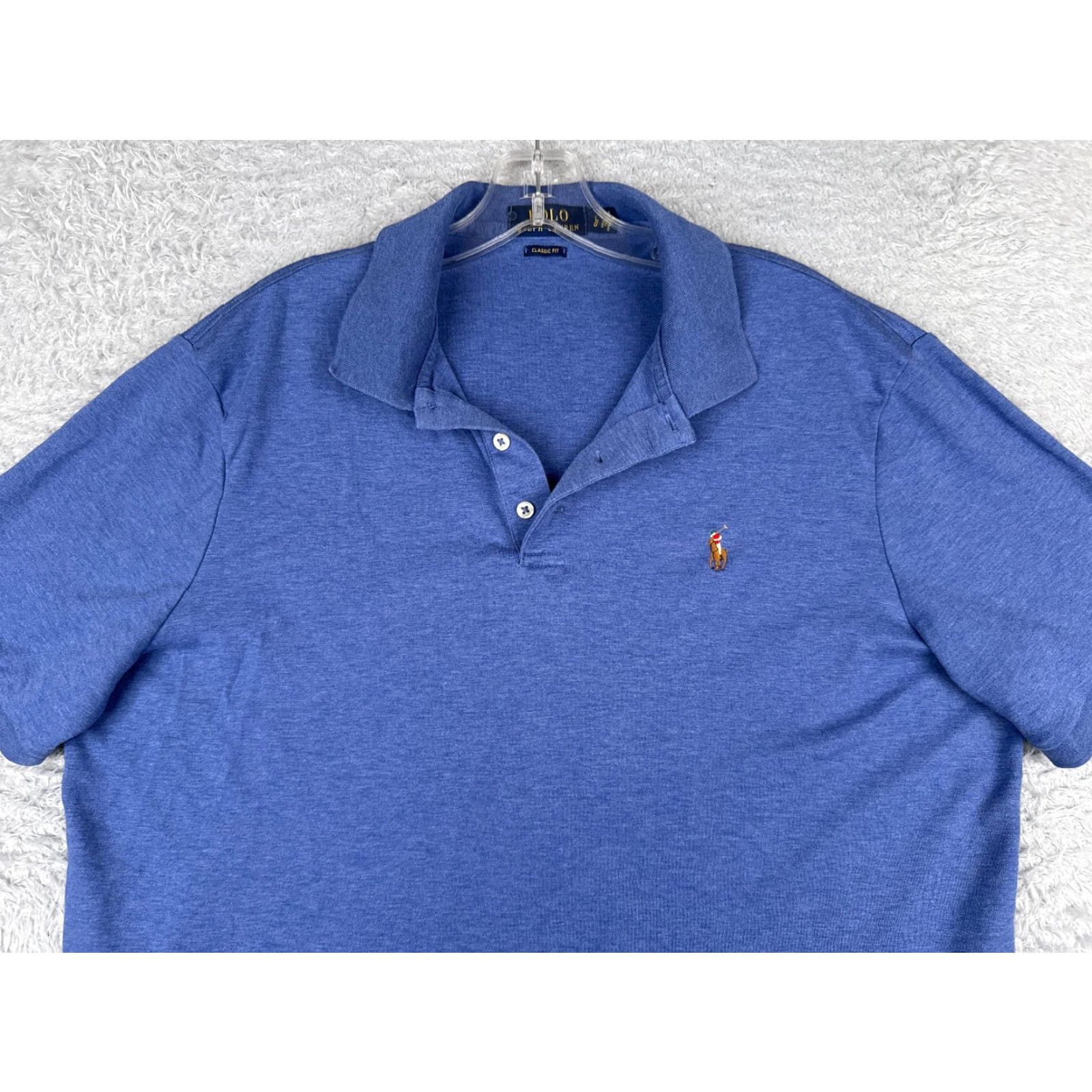 Ralph Lauren Ralph Lauren Polo Shirt Men Large Blue 100% Cotton Jersey Polo Shirt Slim Fit Casual Golf Driving Modern American Sports Size US L / EU 52-54 / 3 - 4 Thumbnail