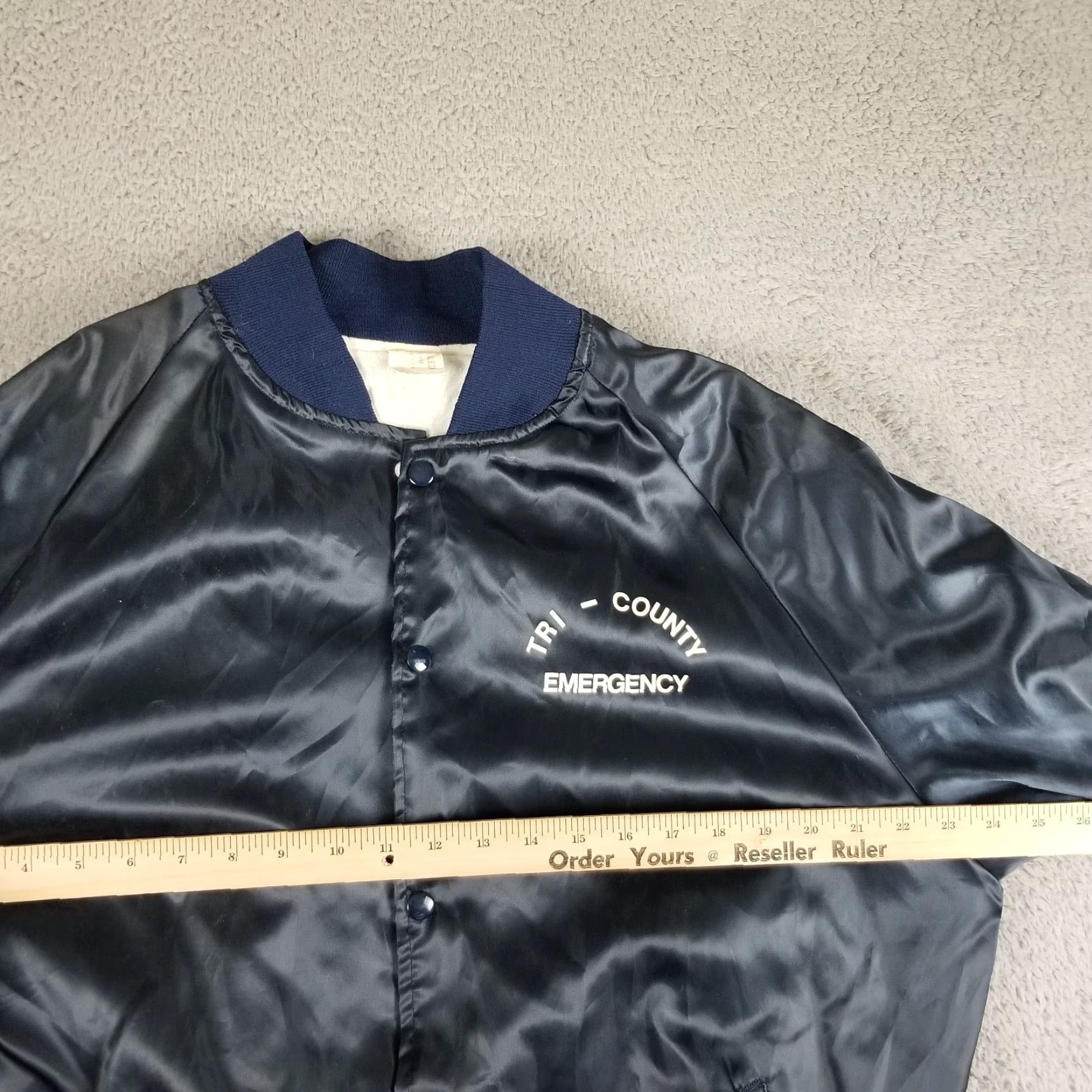 Vintage Vintage Bomber Jacket Tri-County Satin XL Blue Men Coat Illinois Size US XL / EU 56 / 4 - 7 Thumbnail