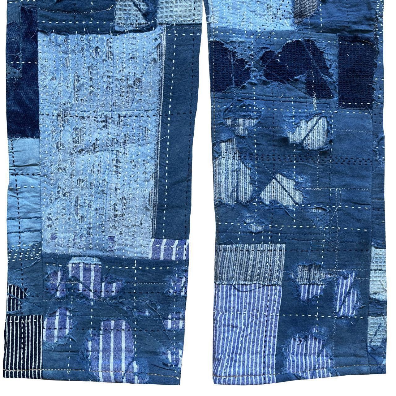 Kapital Indigo Boro Sashiko Distressed Jeans Size US 30 / EU 46 - 6 Thumbnail