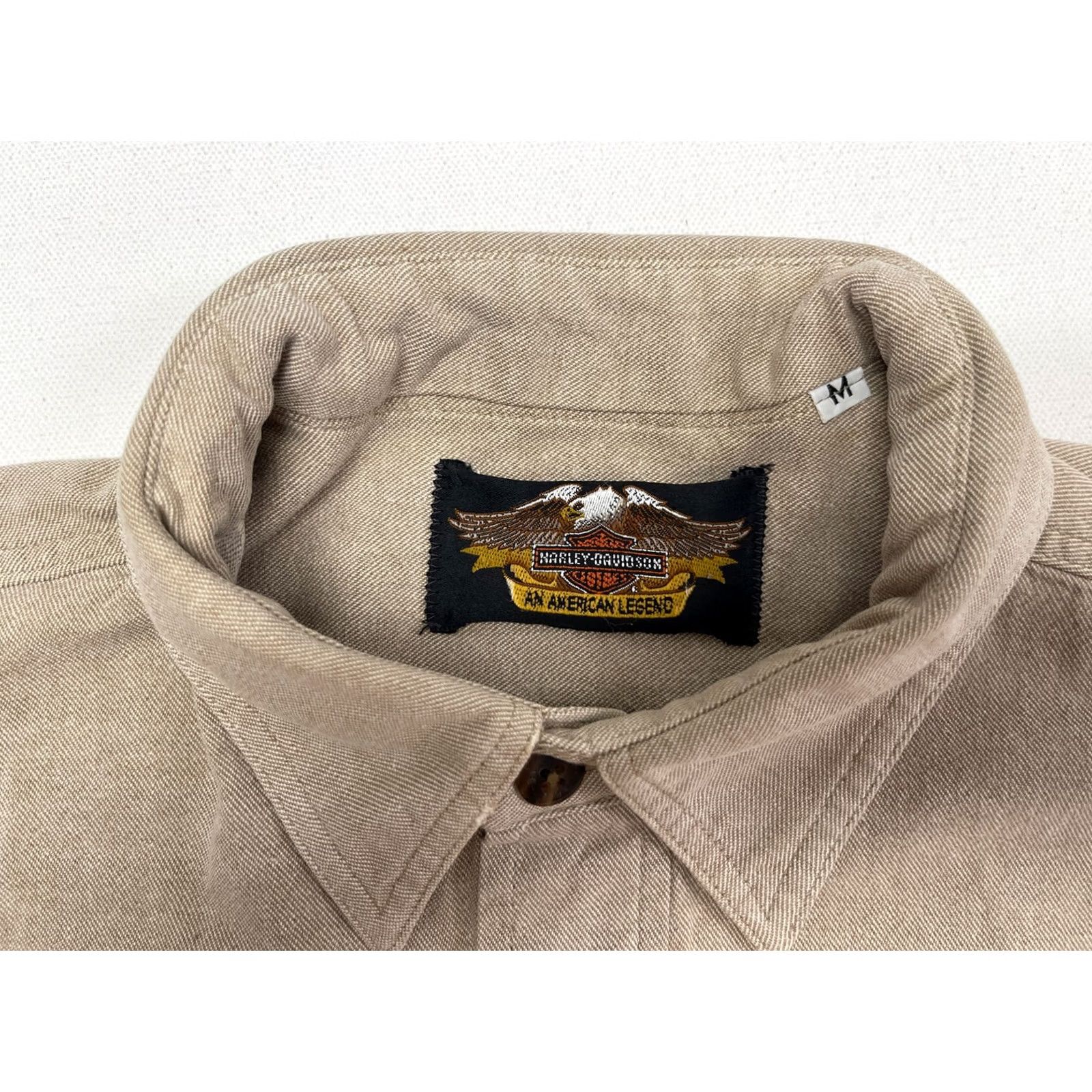 Harley Davidson Harley Davidson Shirt Size Medium Tan Button Up Motorcycle Biker HD Mechanic Size US M / EU 48-50 / 2 - 3 Thumbnail
