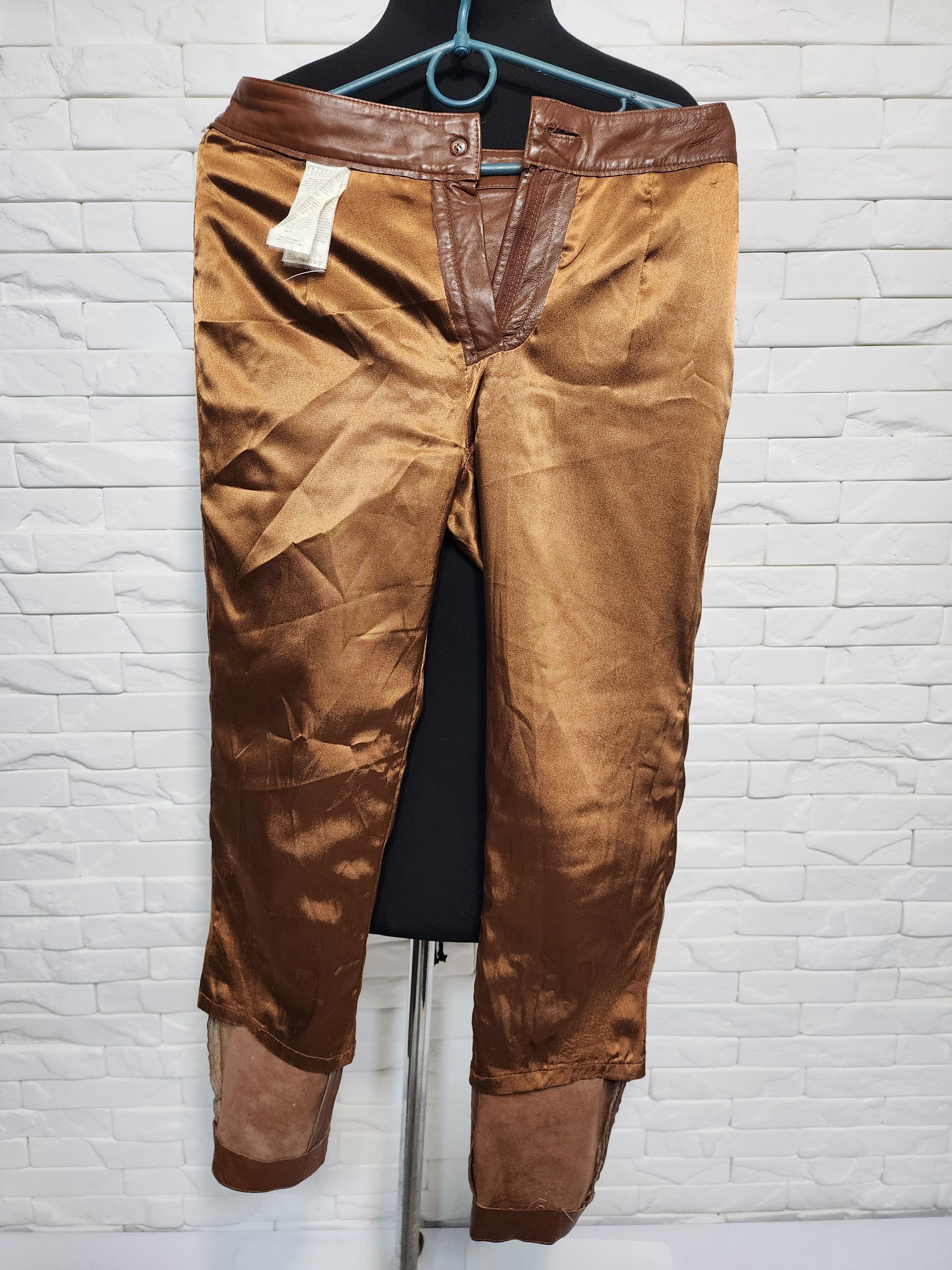 Genuine Leather Brown Leather Pants: Women's Genuine Leather Trousers Size 28" / US 6 / IT 42 - 8 Thumbnail