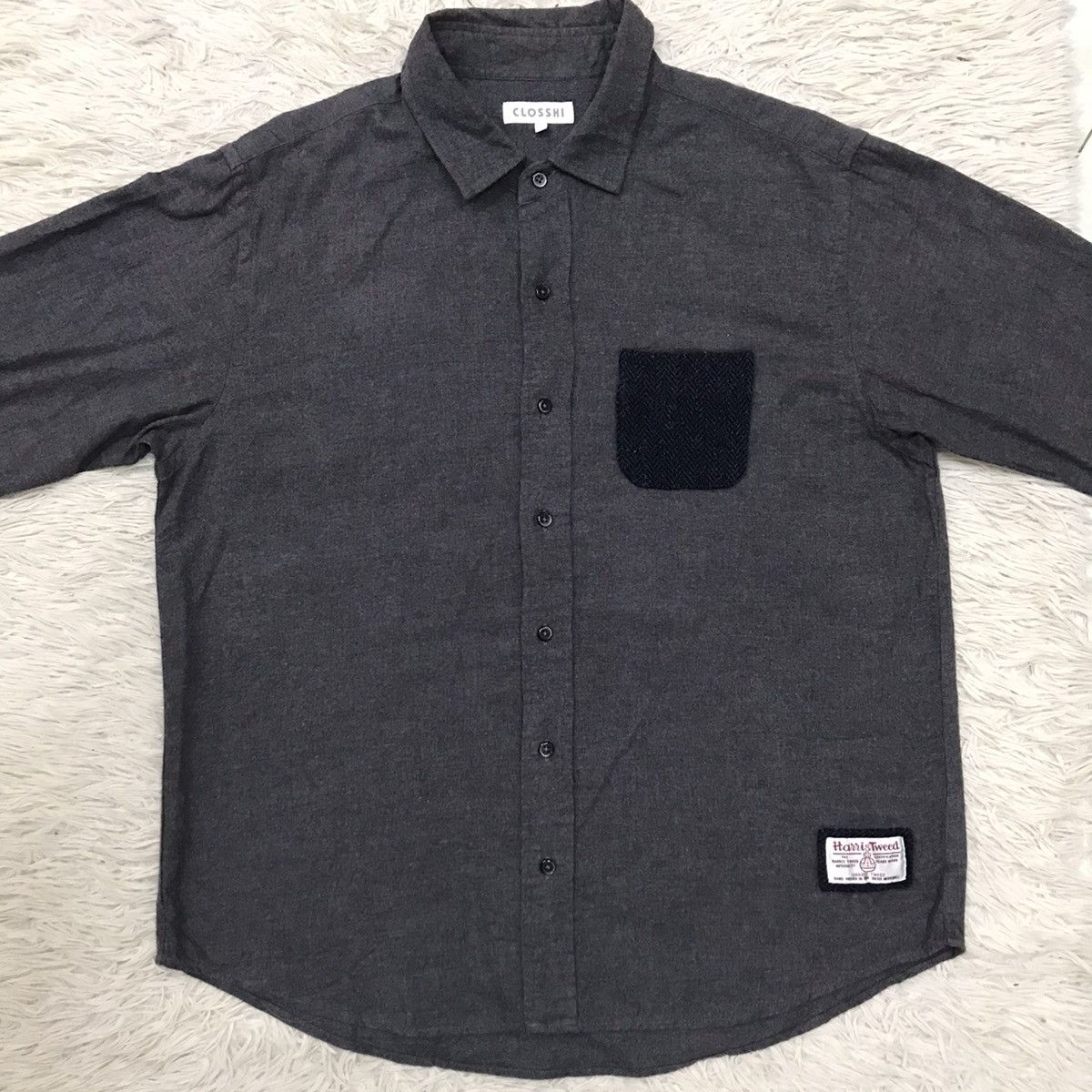 Harris Tweed VINTAGE CLOSSHI X HARRIS TWEED BUTTON UP SHIRT Size US L / EU 52-54 / 3 - 8 Thumbnail