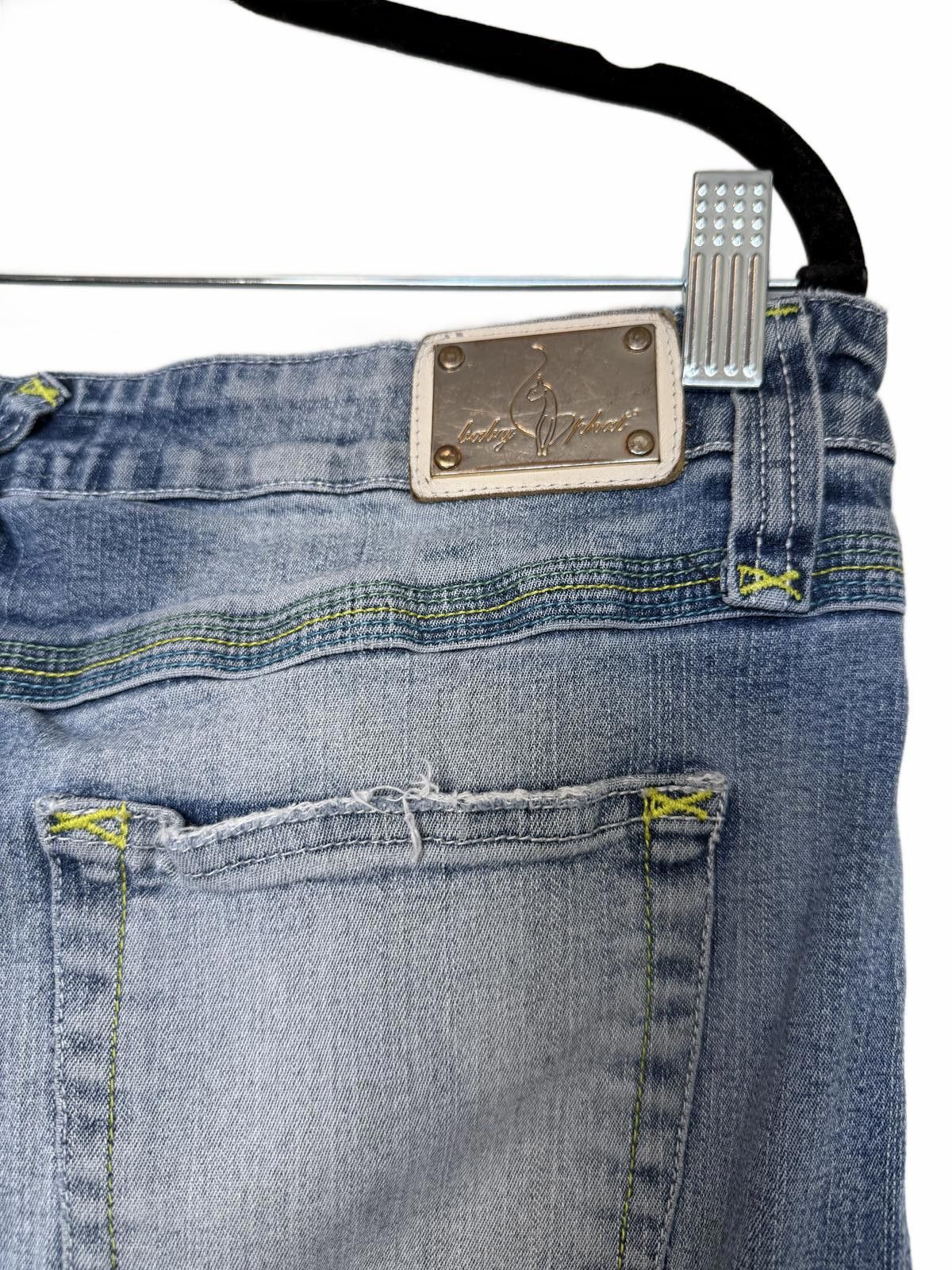 Designer Vintage Y2K Baby Phat Distressed Denim Skirt -XL Size 40" / US 18 - 2 Thumbnail