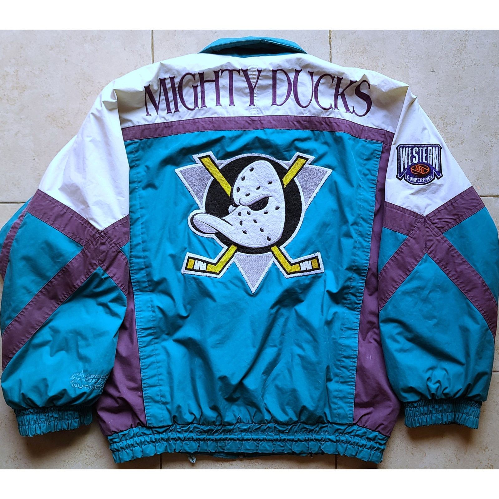 NHL Anaheim Mighty Ducks 90s NUTMEG puffer XL teal NHL vintage Size US XL / EU 56 / 4 - 3 Thumbnail
