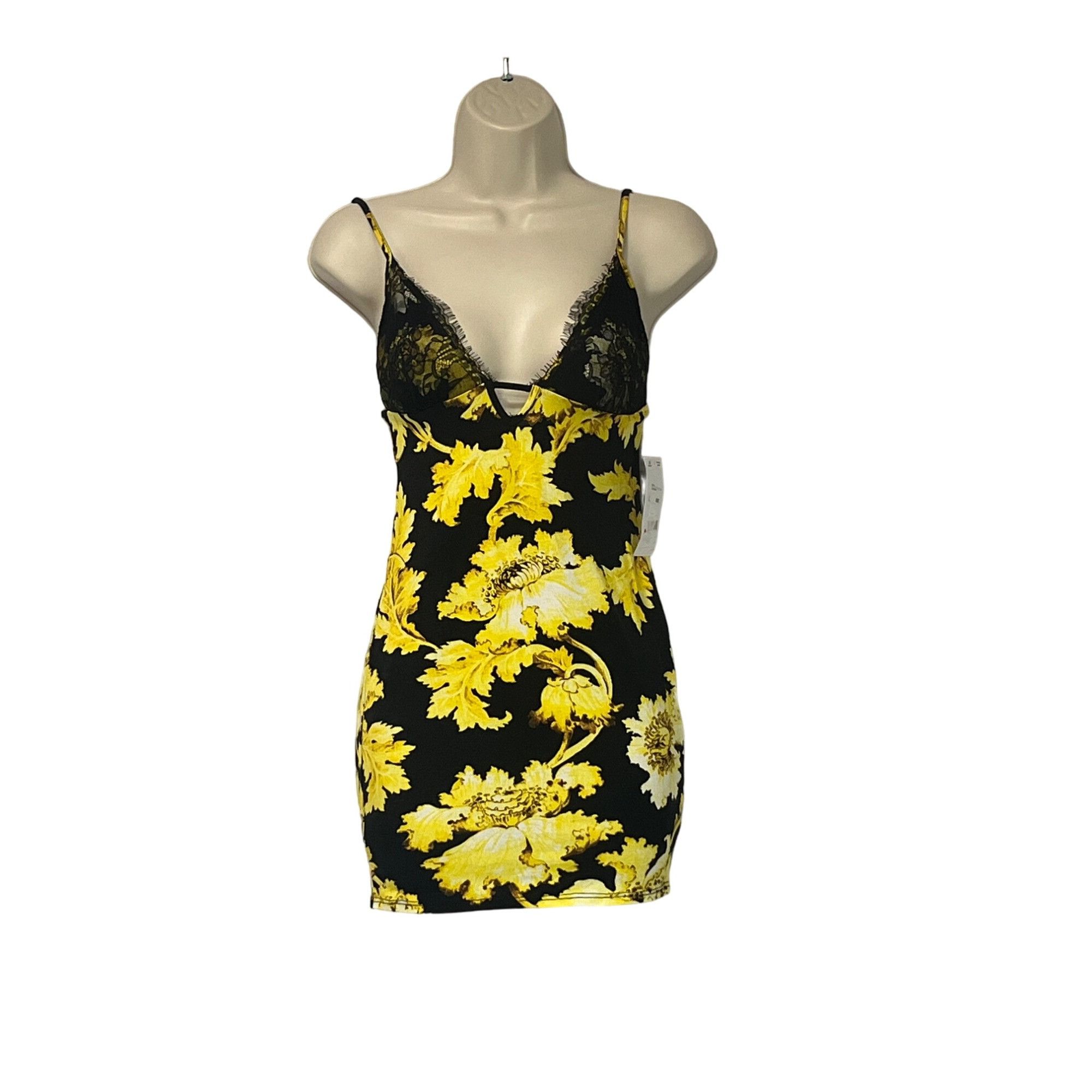 Other ASOS DESIGN Petite Cami lace bust mini dress in gold floral Size S / US 4 / IT 40 - 13 Thumbnail